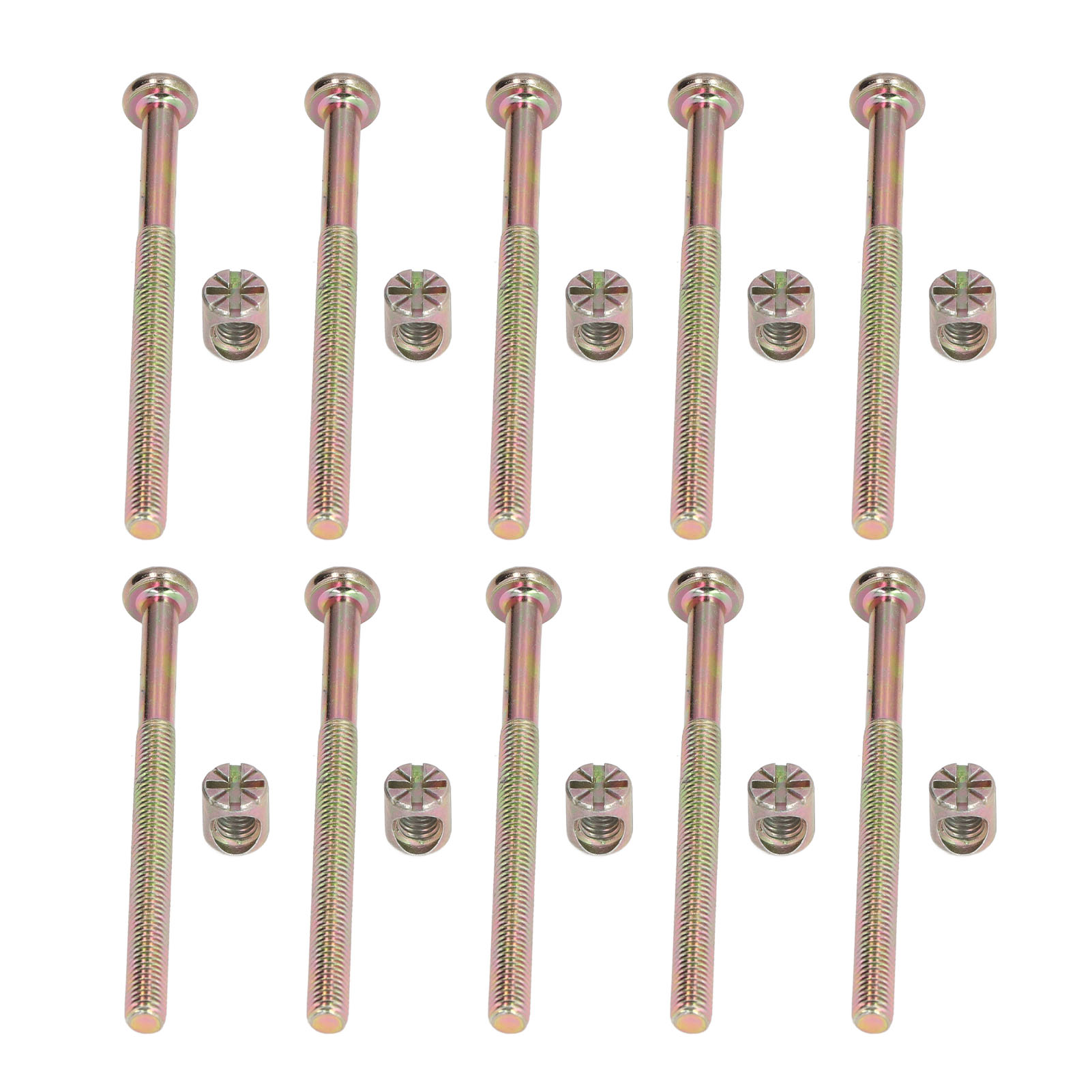 Set Mit 10 M6-zylinderkopfschrauben Aus Verzinktem Edelstahl Für Babybetten (m6 X 80 Mm)