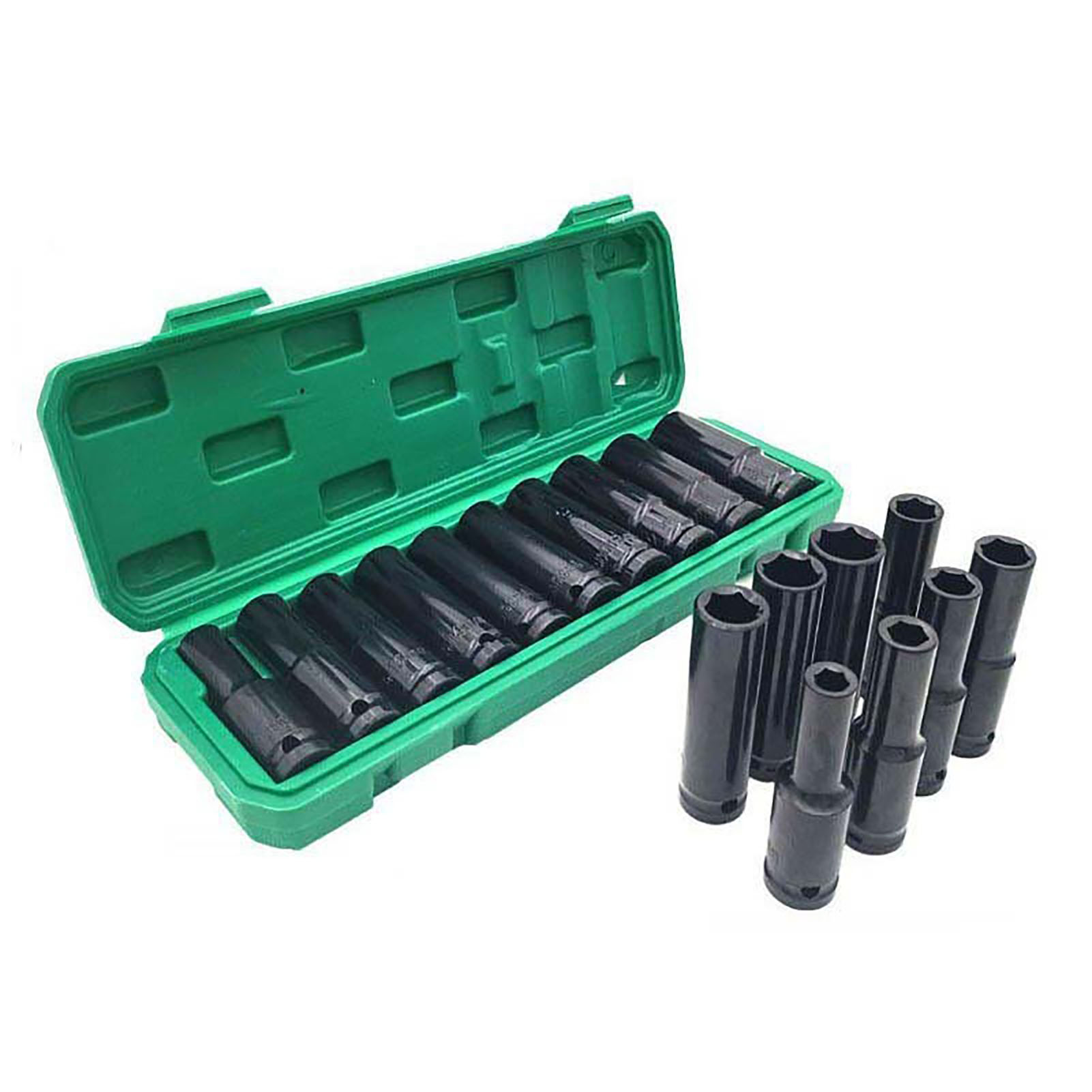 Satz Mit 10 1/2" (10 Bis 24 Mm) Steckschlüsseln Für Sechskantschrauben, Kompatibel Mit Elektrischen Schraubenschlüsseln, Druckluftbohrmaschinen Und Schlagschraubern.
