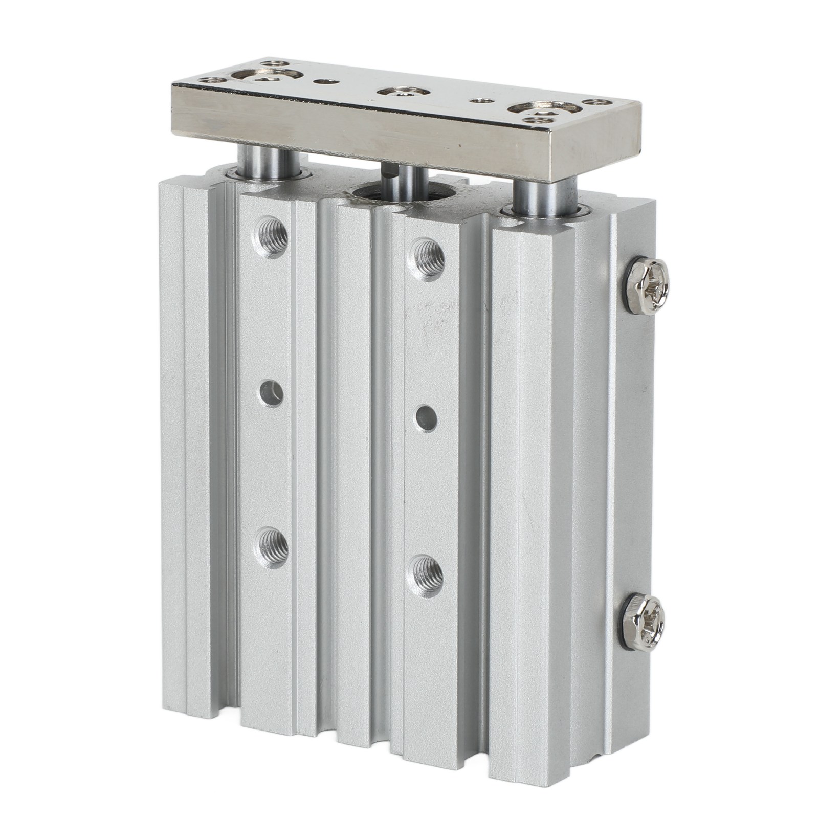 Pneumatikzylinder Mit Drei Kolbenstangen, Typ Smc, Doppeltwirkend, 12 Mm Bohrung, 40 Mm Hub, Mit Führung