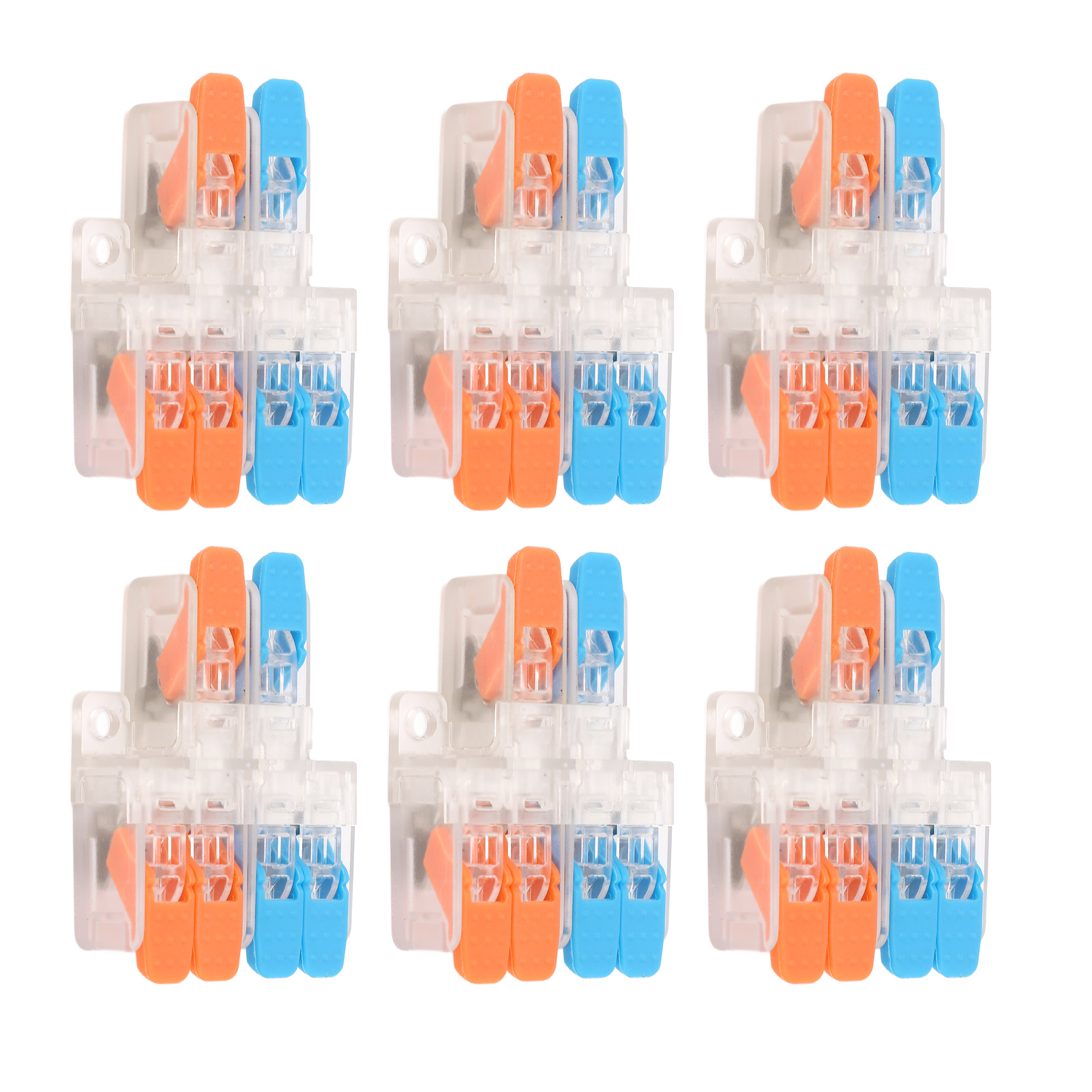 Packung Mit 10 Schnellverbindern, 2 Eingänge/4 Ausgänge, Für Leiter Von 0,5 Bis 6 Mm², 41 A, 450 V