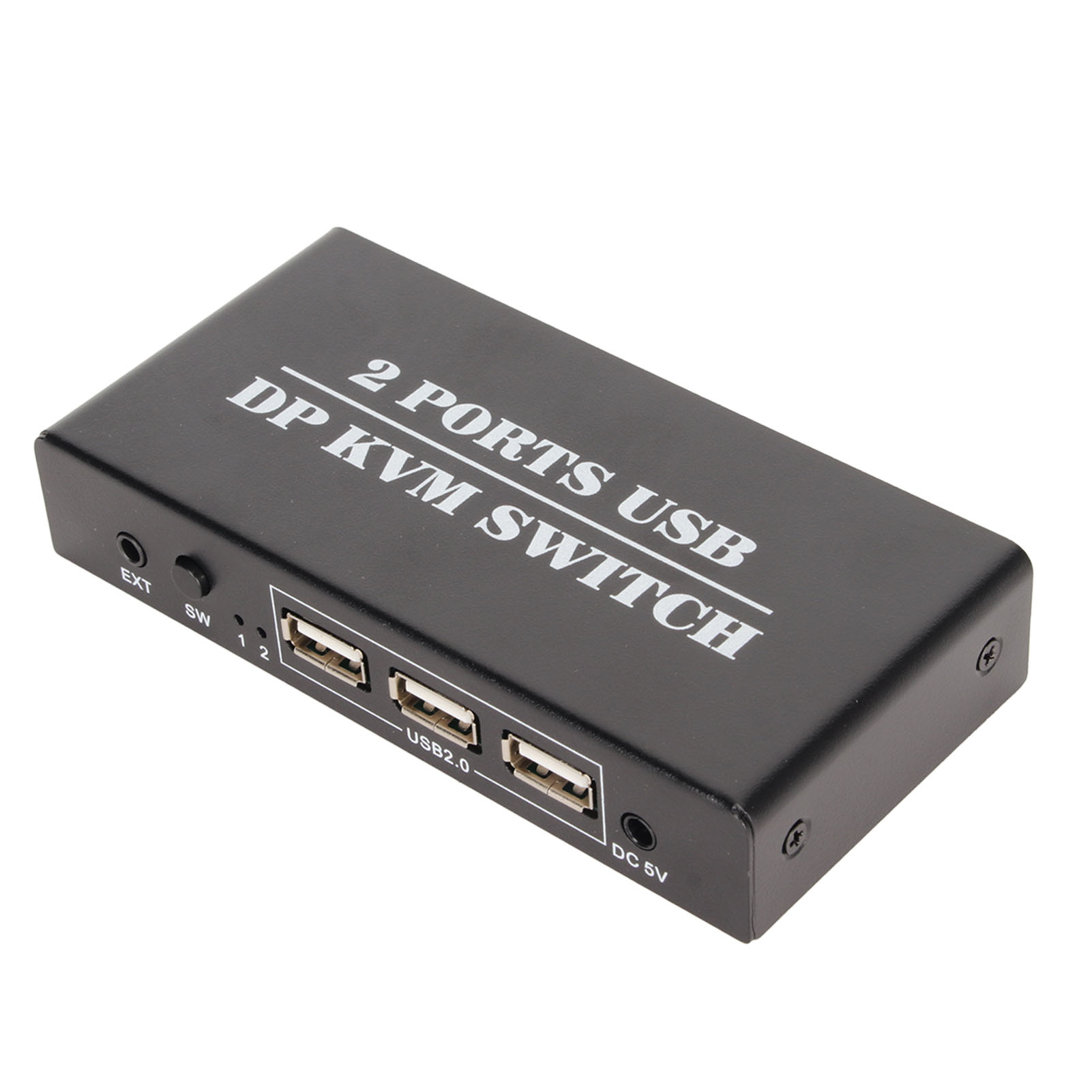 2-port 4k 60hz Dual-mode Displayport Kvm-switch, Aluminiumlegierung, Plug & Play, Für Tastatur Und Maus, Eu-stecker 100–240 V