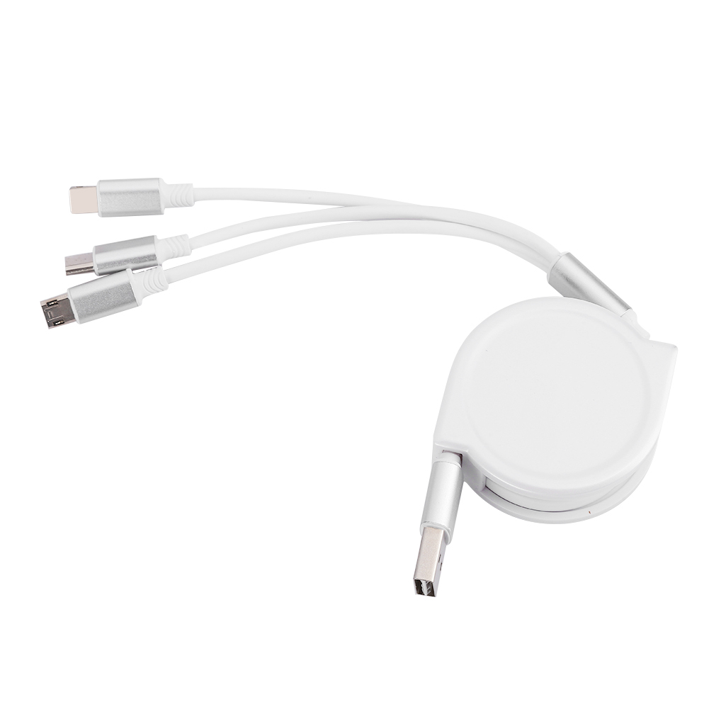 3-in-1-schnellladekabel Mit Einzugsmechanismus Für Ios-mobiltelefone Mit Typ-c-anschluss