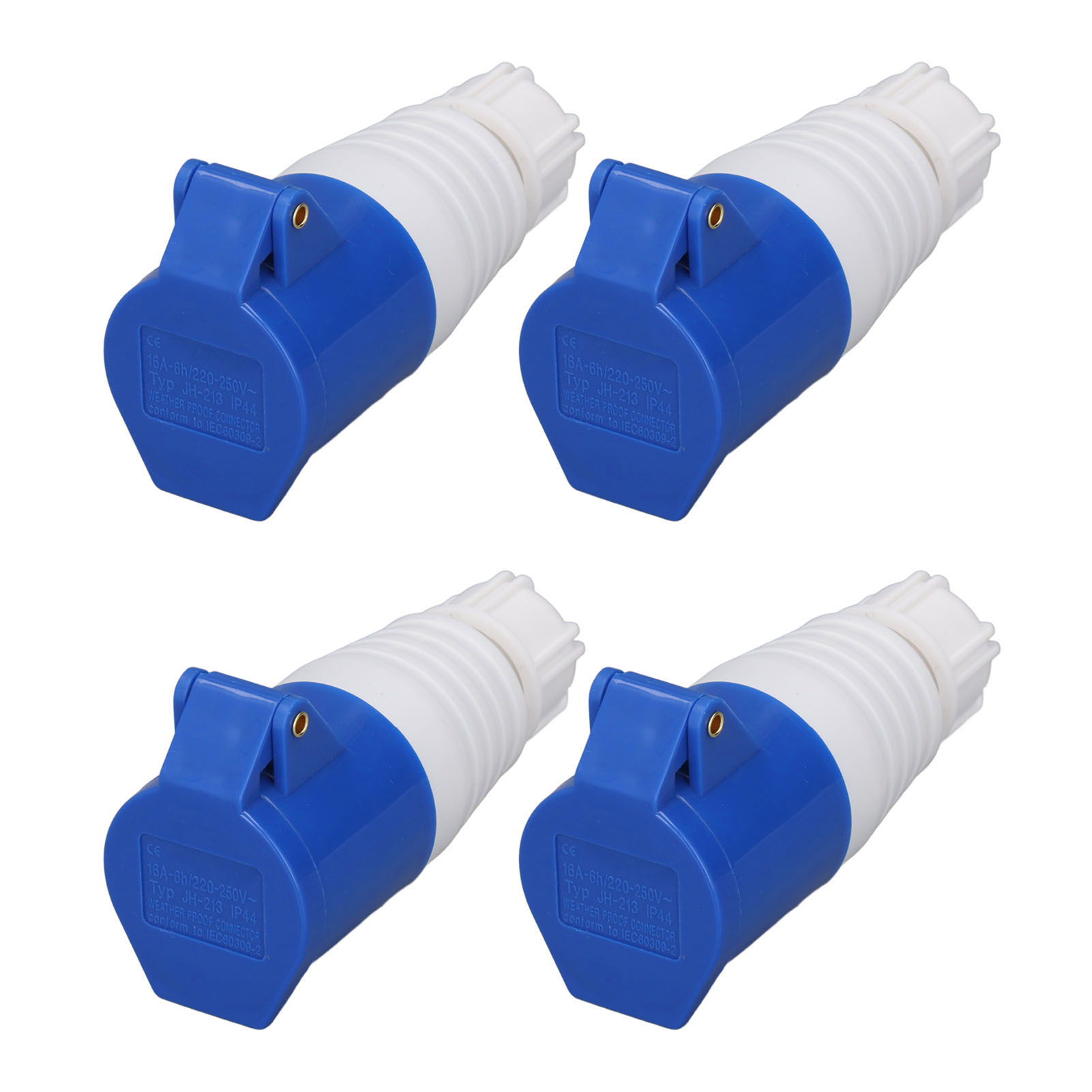 Packung Mit 4 Ip44 3-poligen Wasserdichten Industriesteckverbindern, 220–250 V