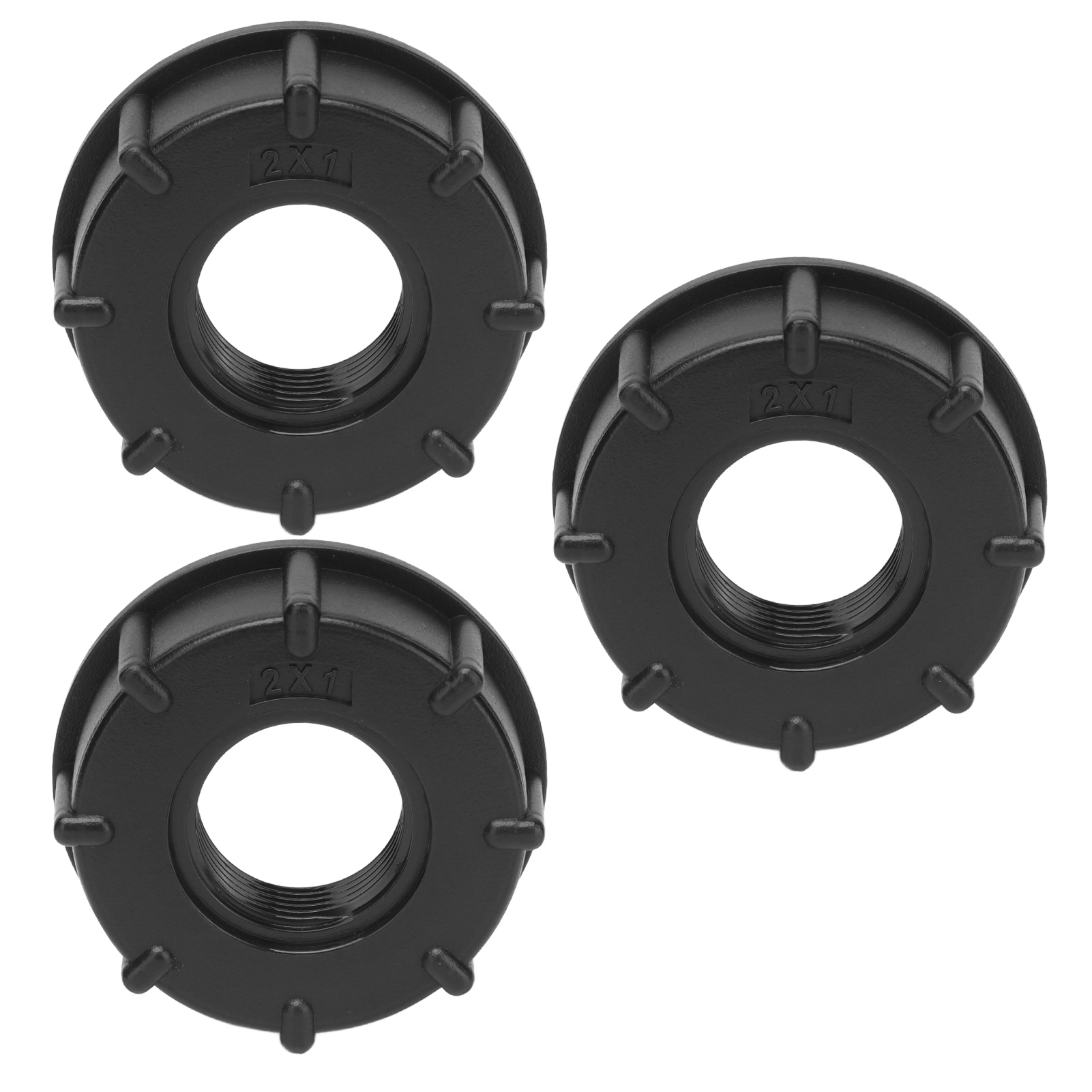 Set Mit 3 Ibc-tankverschraubungen, Grobgewinde, Schlauchablaufadapter, Kunststoffverschraubung, 60 Mm Innendurchmesser, G1