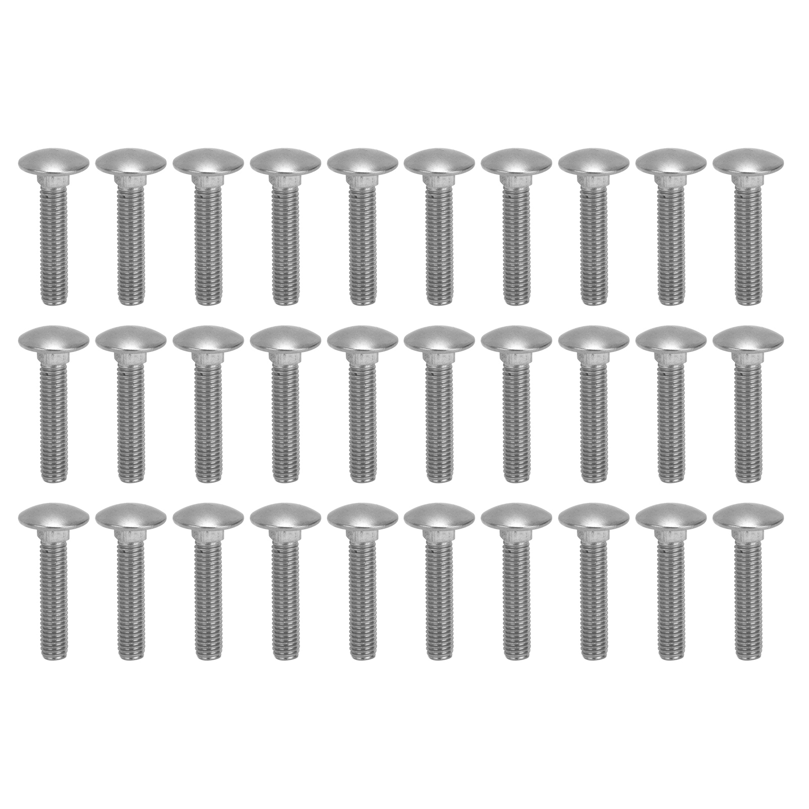 30 M8x1,25 Schrauben Aus Edelstahl A2, Grobes Vierkantgewinde, Din603m8x40