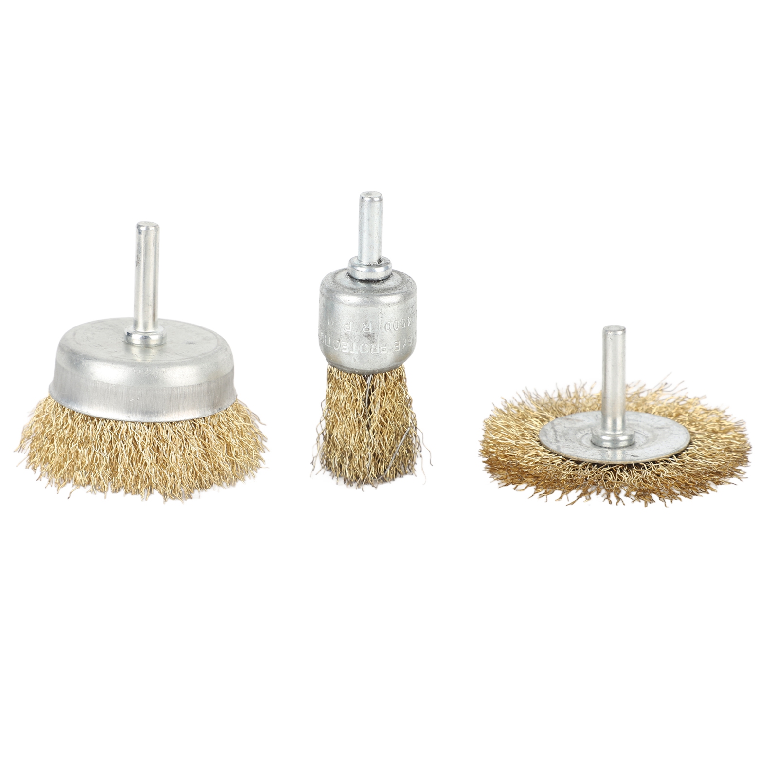 Set Aus 3 Edelstahl-drahtbürsten Für Akku-bohrmaschinen, Verwendbar Bis 4500 U/min.