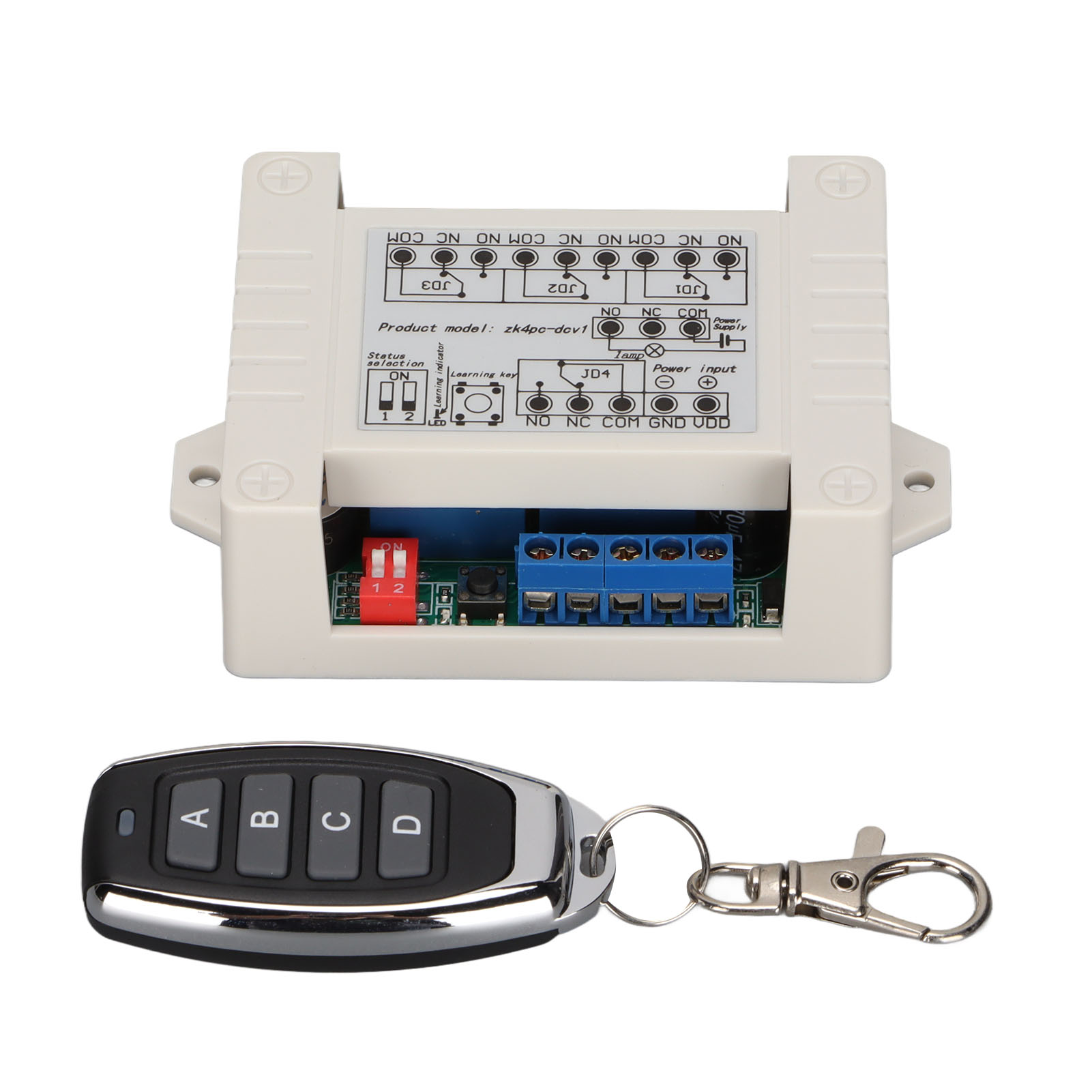 4-kanal-funkfernsteuerungsrelais (433 Mhz) Für Elektrische Tore (12 V Dc – 48 V Dc)
