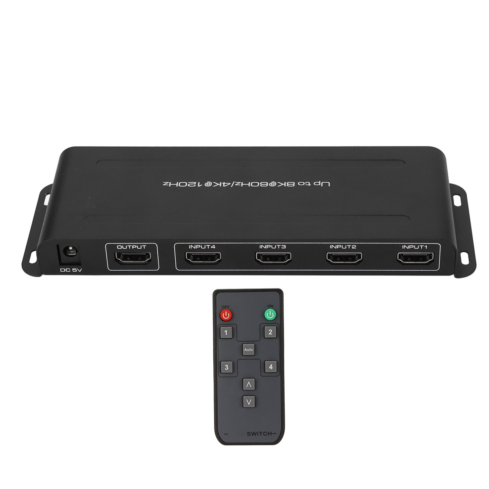 4-port-hd-multimedia-interface-switch Mit Unterstützung Für 8k 60hz Und 4k 120hz Hdr. 100–240v-netzteil (europäischer Stecker).