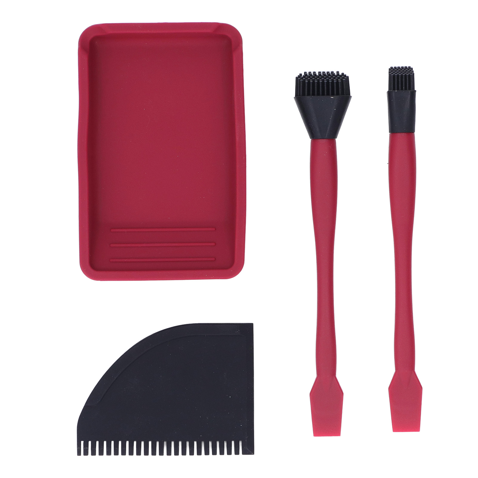 4-teiliges Silikonkleber-set Mit 2 Pinseln, 1 Kamm Und 1 Schale. Sorgt Für Gleichmäßigen Auftrag. Silikonkleber-applikator Für Holzarbeiten.
