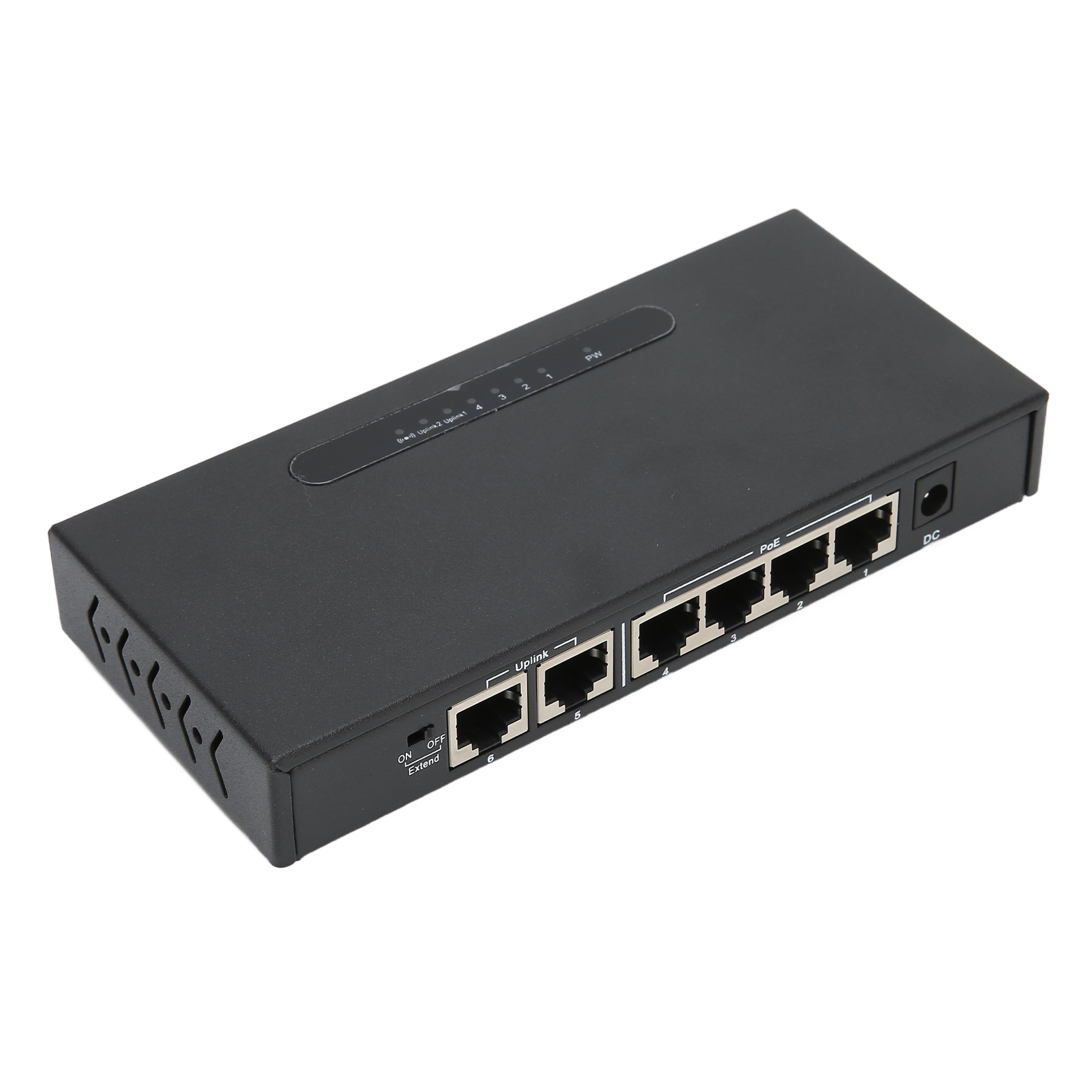 6-port-poe-switch, 250 M Übertragungsreichweite, Intelligente Stromerkennung, Metallgehäuse, 10/100 Mbit/s, 110–264 V Eu-anschluss