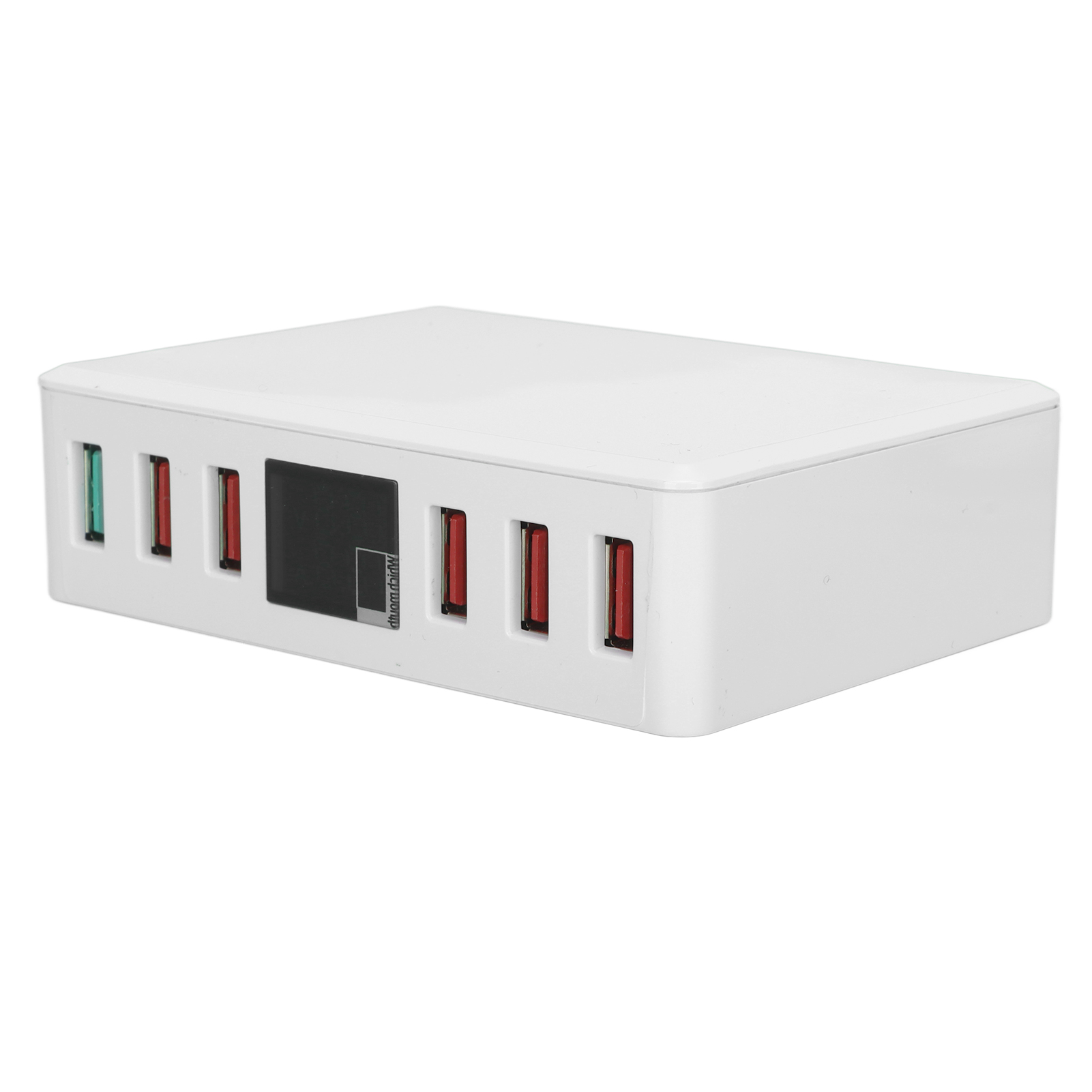 6-port Qc 3.0 Usb-ladegerät, Schnellladung, Digitalanzeige, Intelligente Ladestation, 100-240v (eu) Stecker.