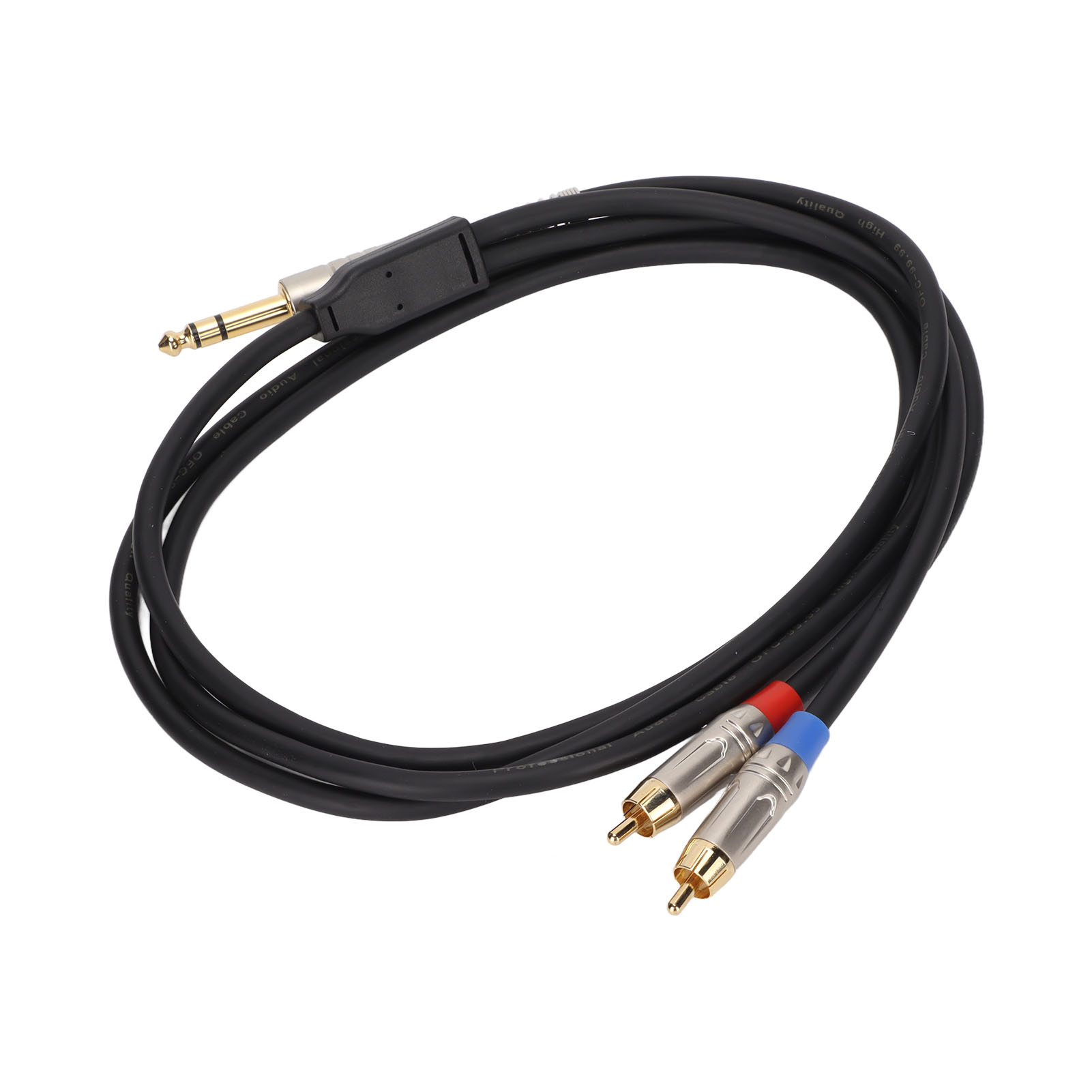 6,35 Mm Trs-stecker Auf Zwei Rca-stecker Mikrofon-splitterkabel, 1,8 M (5,9 Ft)