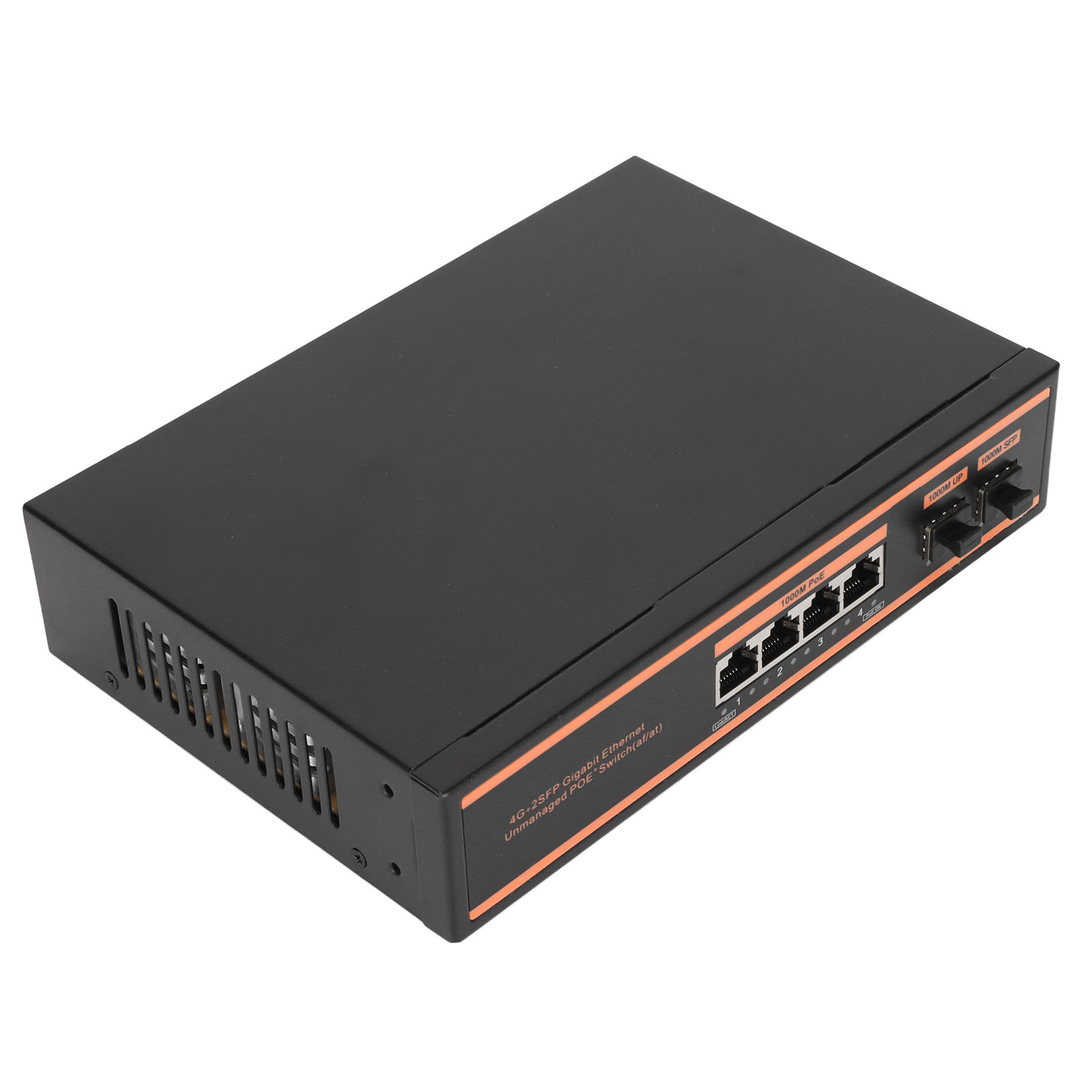 6-port-poe-switch: 4 X 1000-mbit/s-poe-ports, 2 X 1000-mbit/s-sfp-ports, Ieee 802.3af/at-konform, Europäischer Stecker, 100–240 V