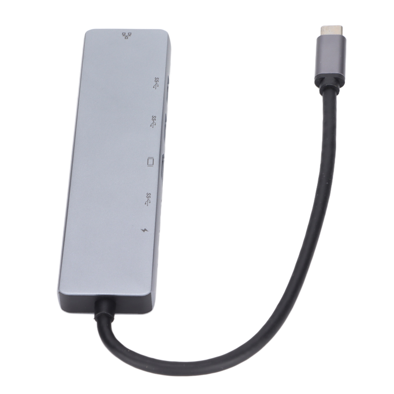 6-in-1 Usb-c-hub Mit 87w Pd-schnellladefunktion, Multifunktionaler Typ-c-zu-hd-multimedia-schnittstelle, Usb 3.0, Usb-c- Und Rj45-splitter.