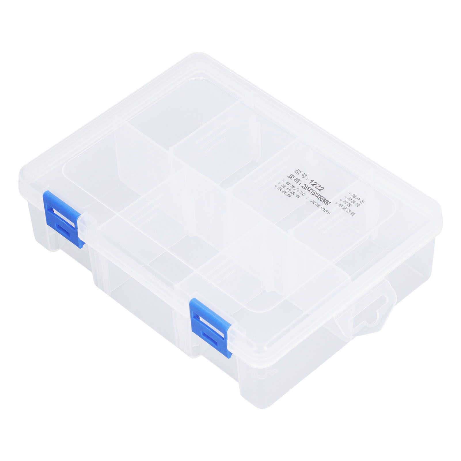 Transparente Aufbewahrungsbox Mit 7 Fächern Für Kleinteile, Aus Pp-kunststoff, Mit Herausnehmbarer Trennwand.