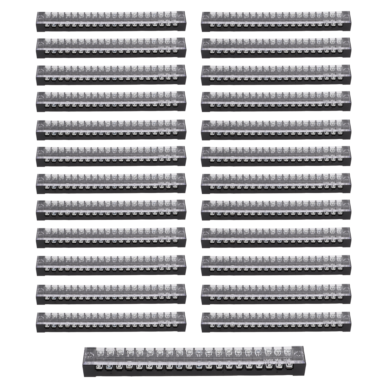 25 Zweireihige Schraubklemmenblöcke Tb-1520l, 600 V, 15 A, 20 Positionen