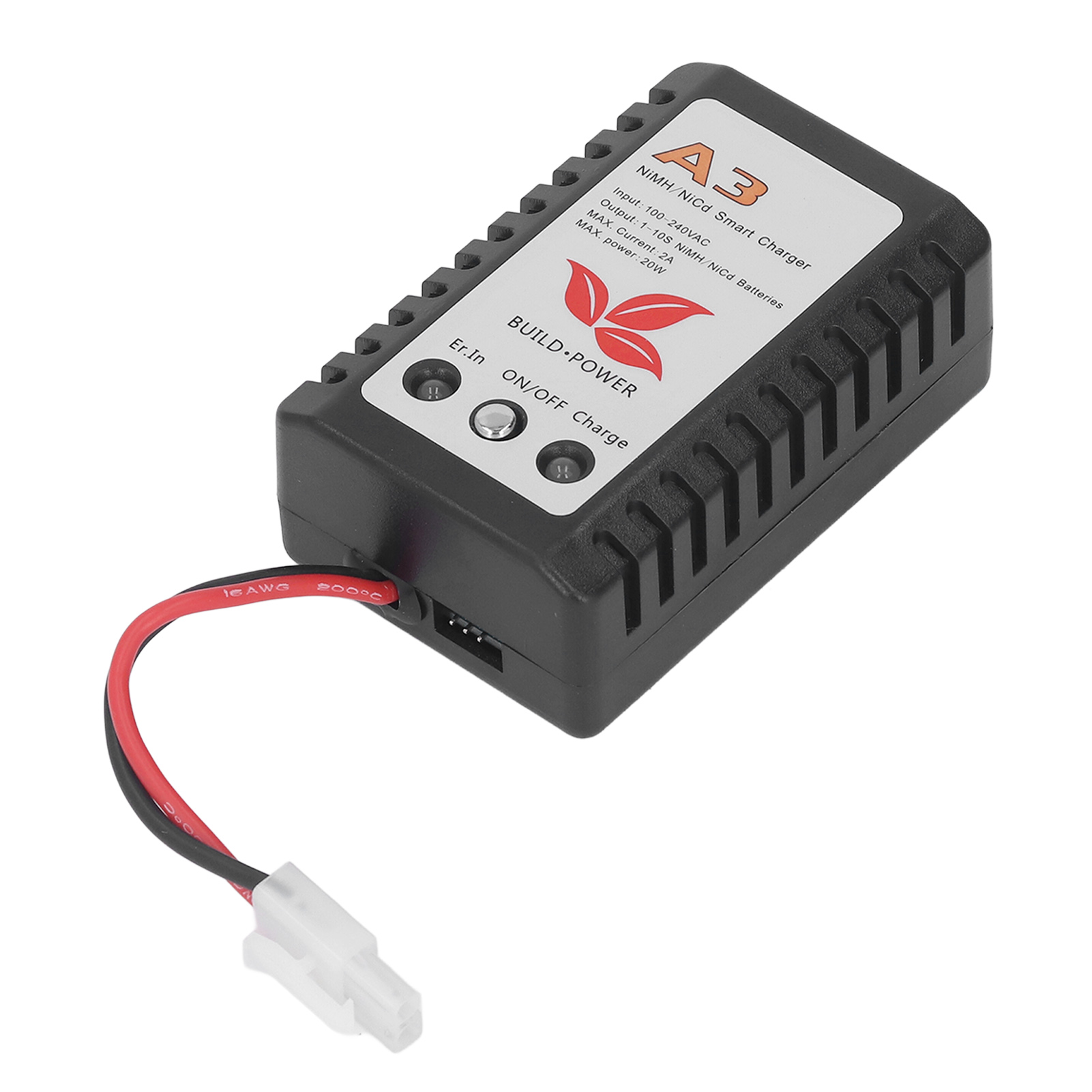 Intelligentes 20-w-ladegerät Mit Led-anzeige Für 6-v-, 7,2-v-, 8,4-v- Und 9,6-v-nimh/nicd-akkus. Netzanschluss Für 110–240 V (europäischer Stecker).