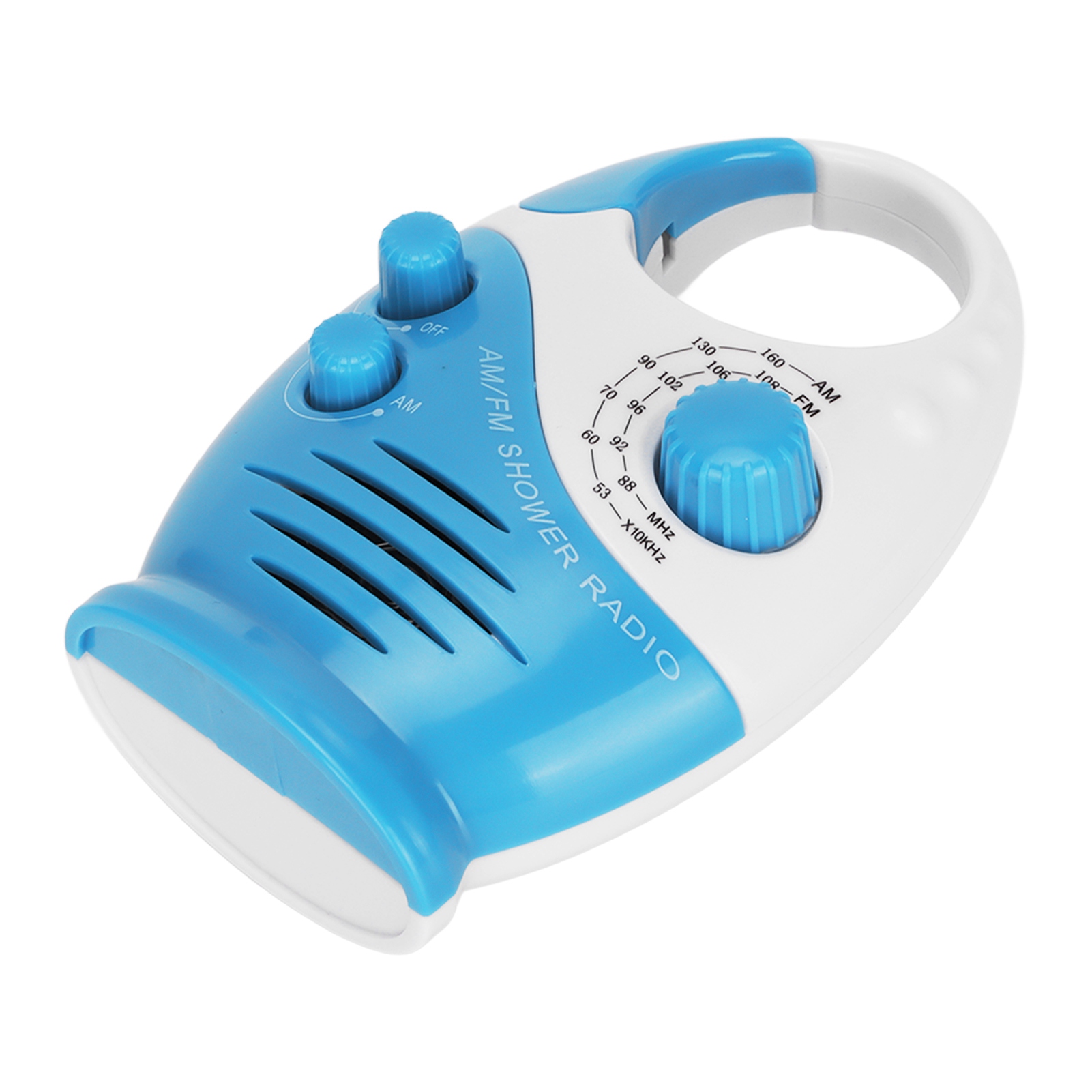 Wasserdichtes Tragbares Am/fm-radio Mit Haken, Musikwiedergabe Und Blauem Duschlautsprecher