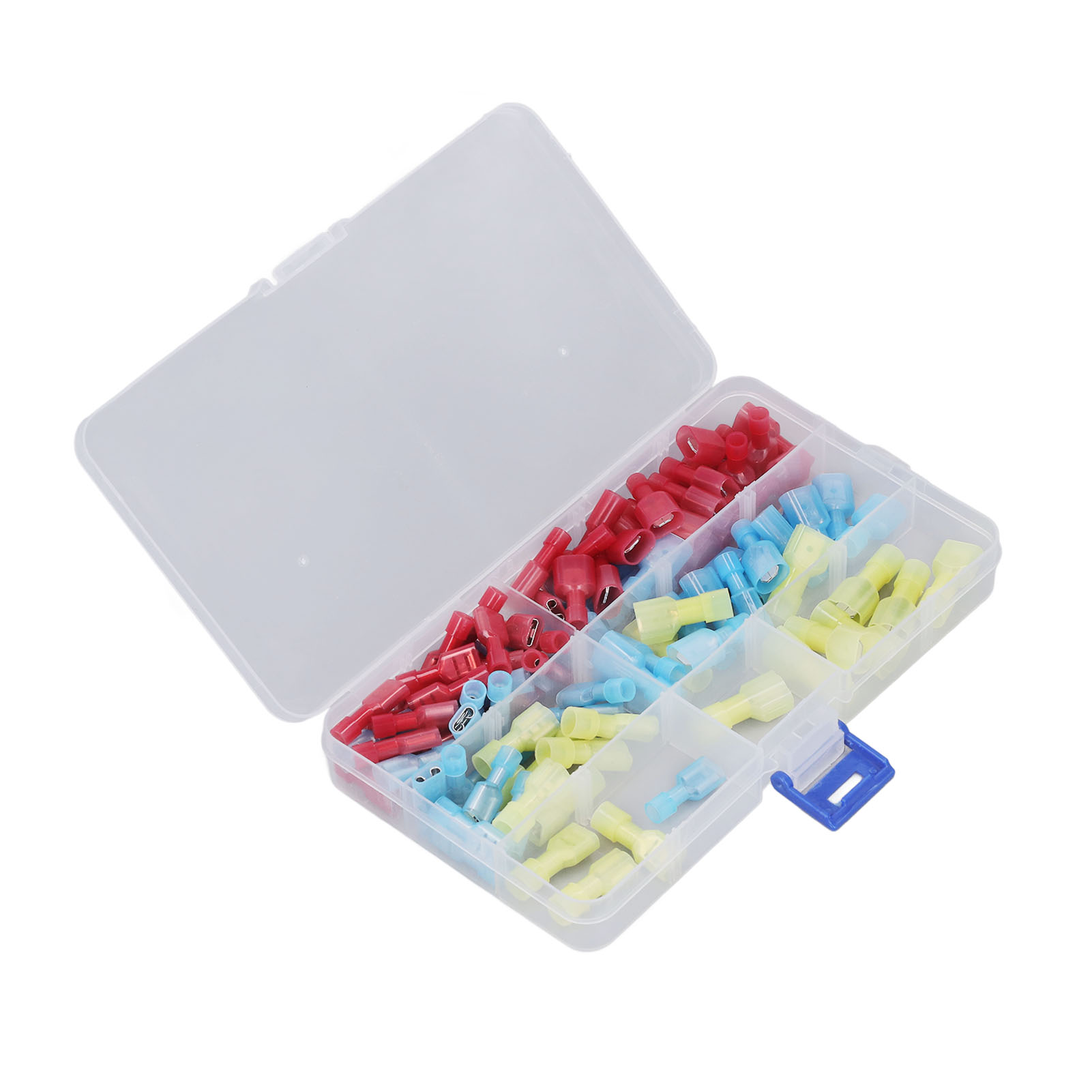 Set Mit 100 Gabelkabelverbindern (männlich Und Weiblich), Aus Nylon, Schnellkupplung, Kalt Verpresst.