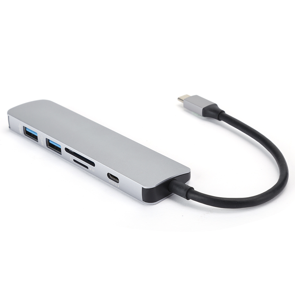 Multifunktionale 6-in-1-dockingstation Mit Usb-c-anschluss: Usb-c Auf Hdmi/usb 3.0/pd 3.0-ladefunktion