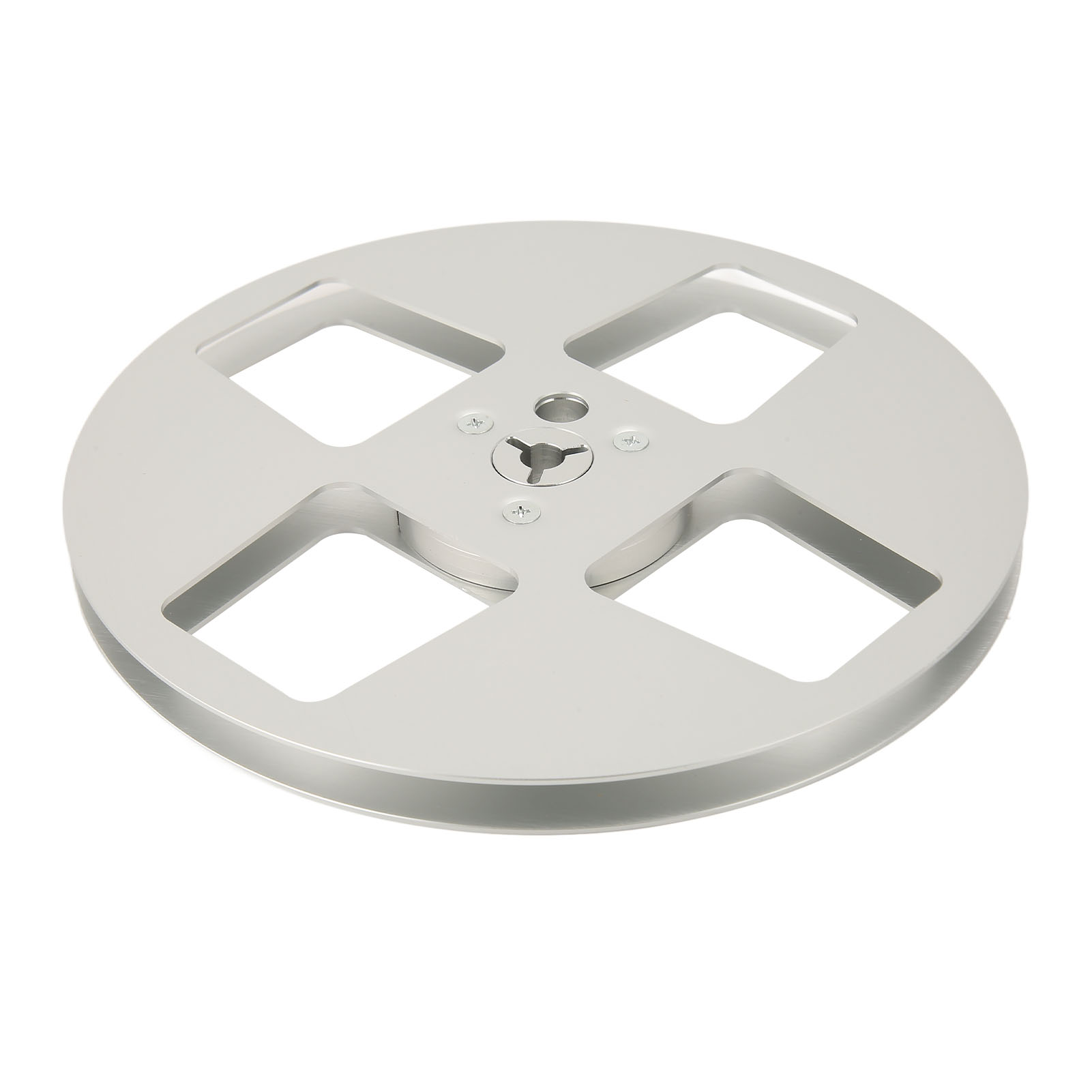 Leere 1/4" 7-zoll-bandspule Aus Aluminiumlegierung Mit 4 Löchern, Öffnungsmaschinenteil, Aufwickelspule Für Nab Silver