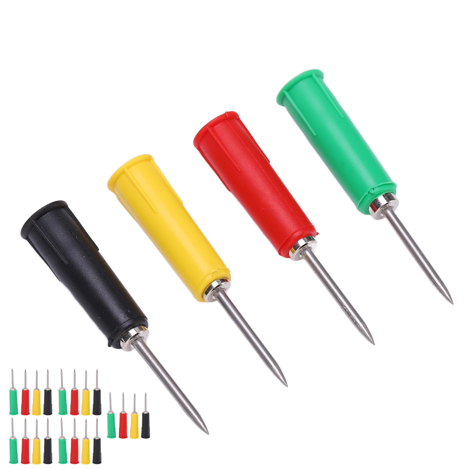 Set Mit 20 Prüfnadeln Zum Bohren, 4 Farbige 2-mm-multimeter-prüfspitzen Für 4-mm-bananenstecker.