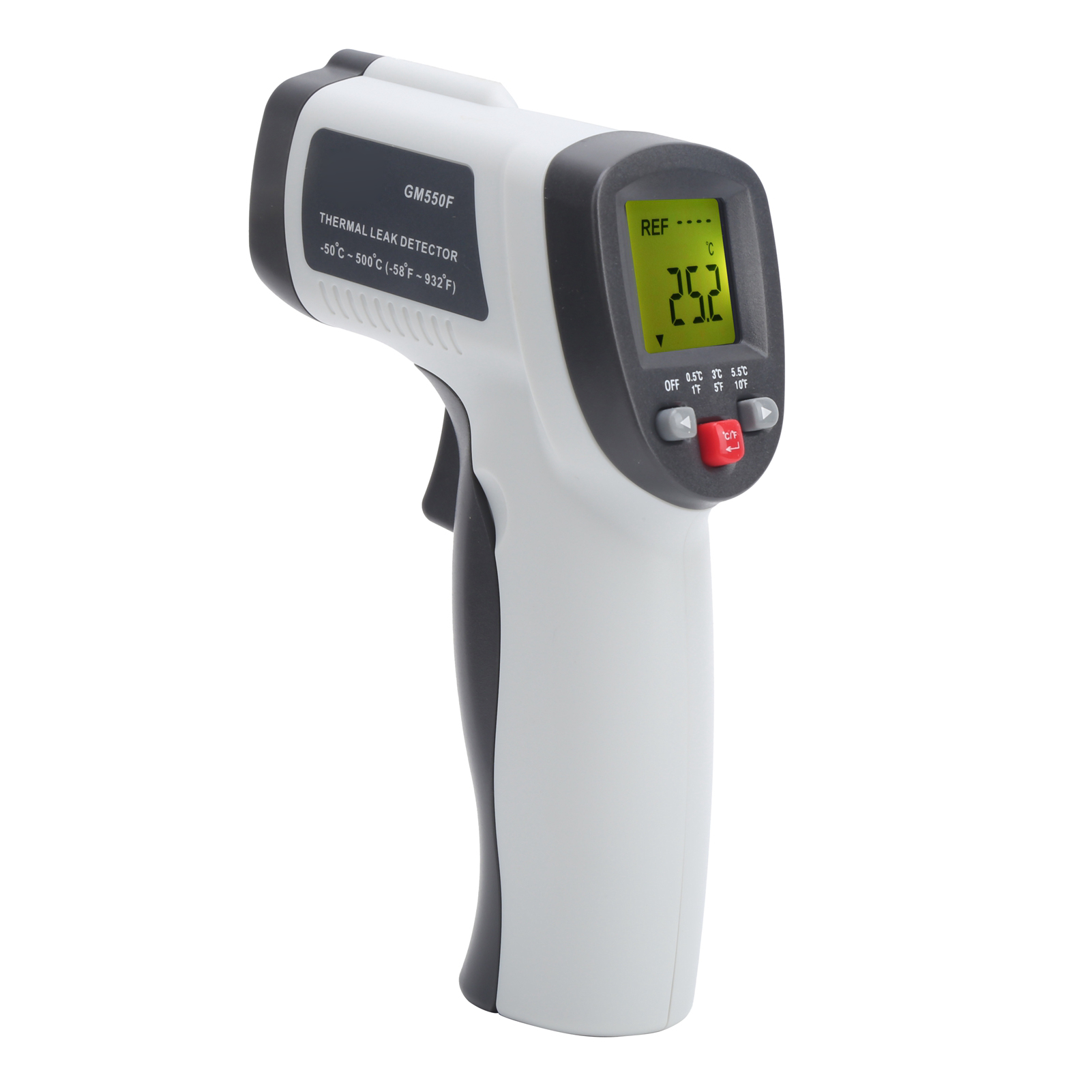 Gm550f Berührungsloses Thermometer -50 °c Bis 500 °c, Gelb Hinterleuchtetes Lcd-display, Industrielles Temperaturmessgerät