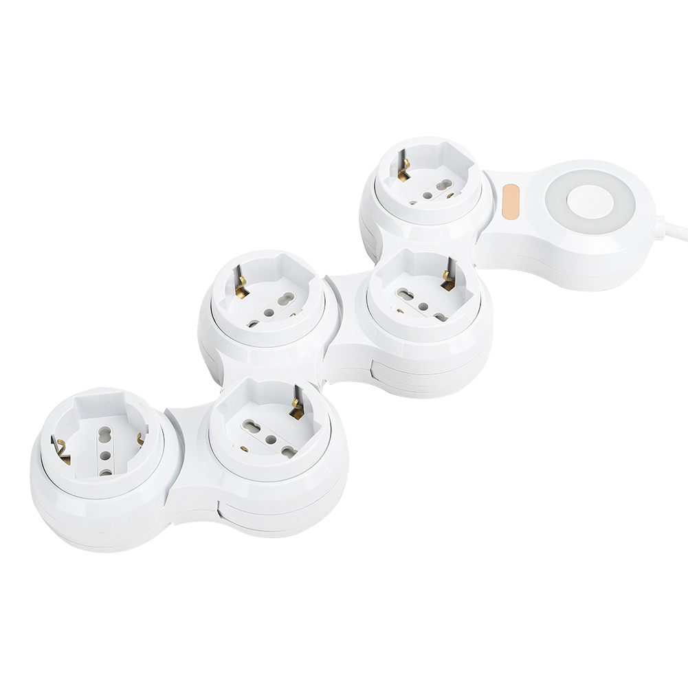 Verformbare, Konkave 5-fach Steckdosenleiste 10a Mit Betriebsanzeigeschalter (eu-stecker 220v-250v)