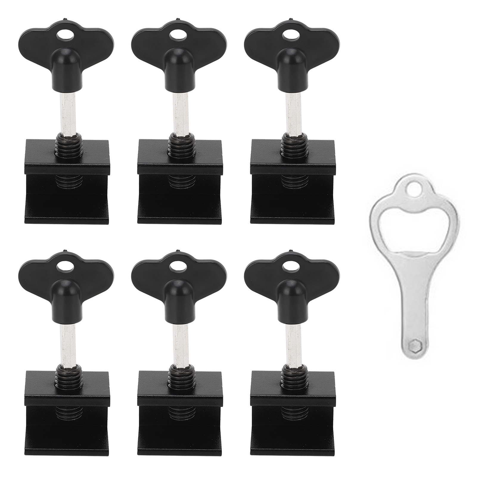Set Aus 6 Sicherheitsverriegelungen Für Schiebefenster, Aus Aluminiumlegierung, Stabil Für Vertikale Und Horizontale Schiebetüren, Mit Dämpfer Und Schlüssel.