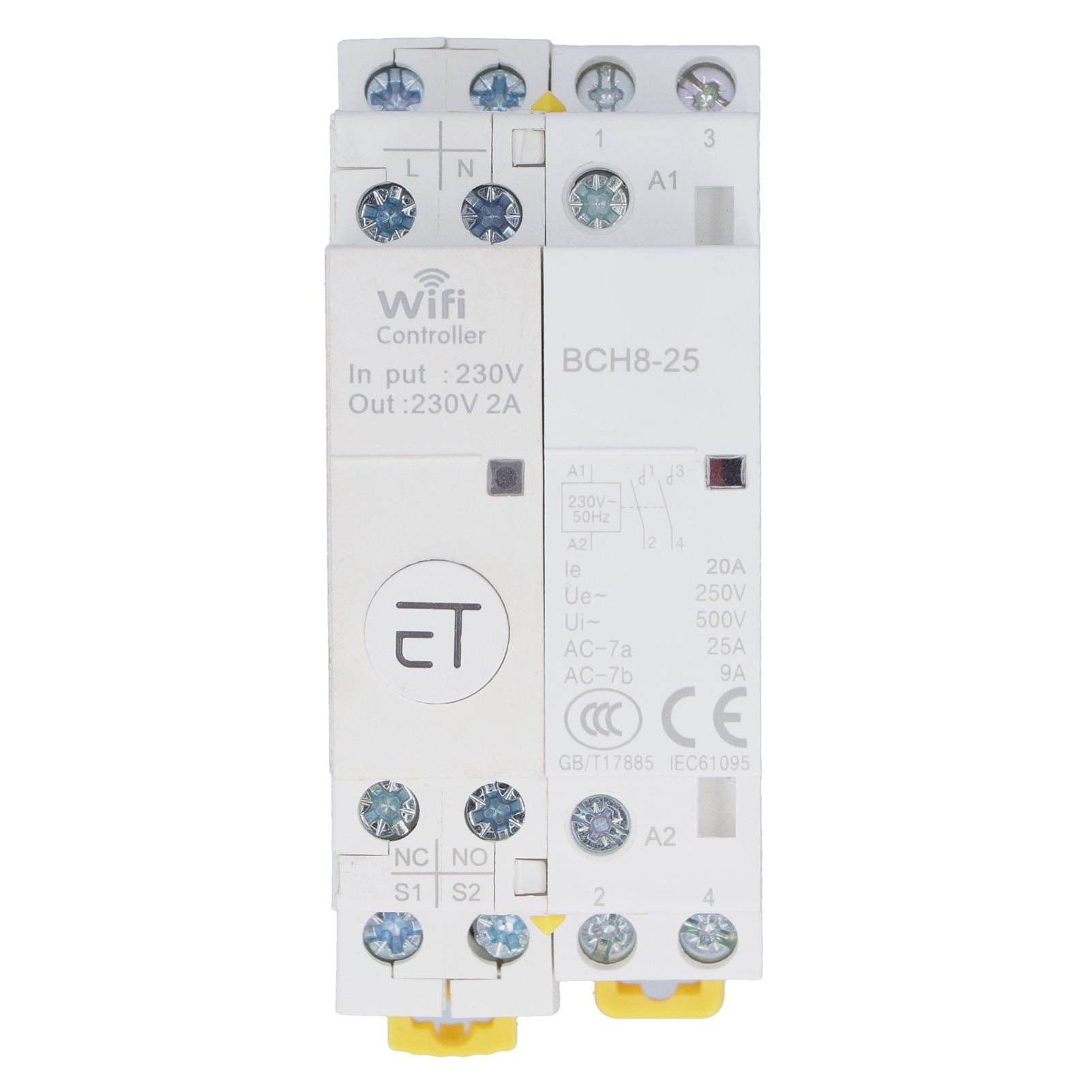Wifi-2no-steuerschütz, Ferngesteuerter Niederspannungs-haushaltsschütz Für Smart Home Ac230v20a