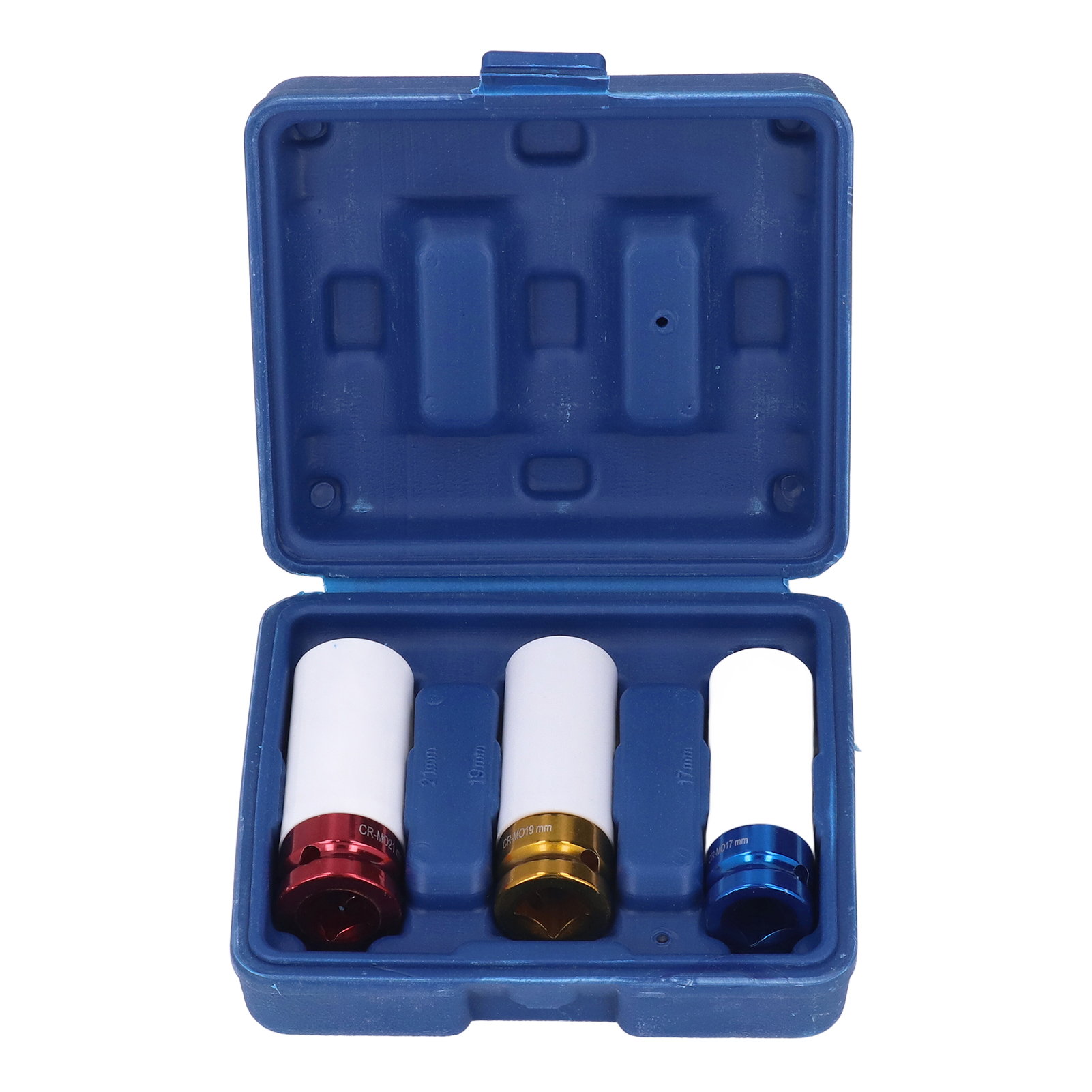 Set Mit 3 Radmutternschlüsseln Aus Crmo-legierungsstahl, Farbigen Radmutternschutzkappen, 17 Mm, 19 Mm Und 21 Mm