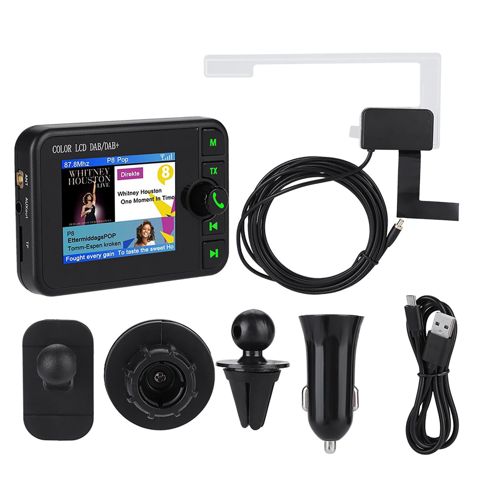Dab-digital-autoradio Mit 2,4-zoll-farb-lcd-bildschirm (170-240 Mhz Dab / 87,5-108 Mhz Fm).