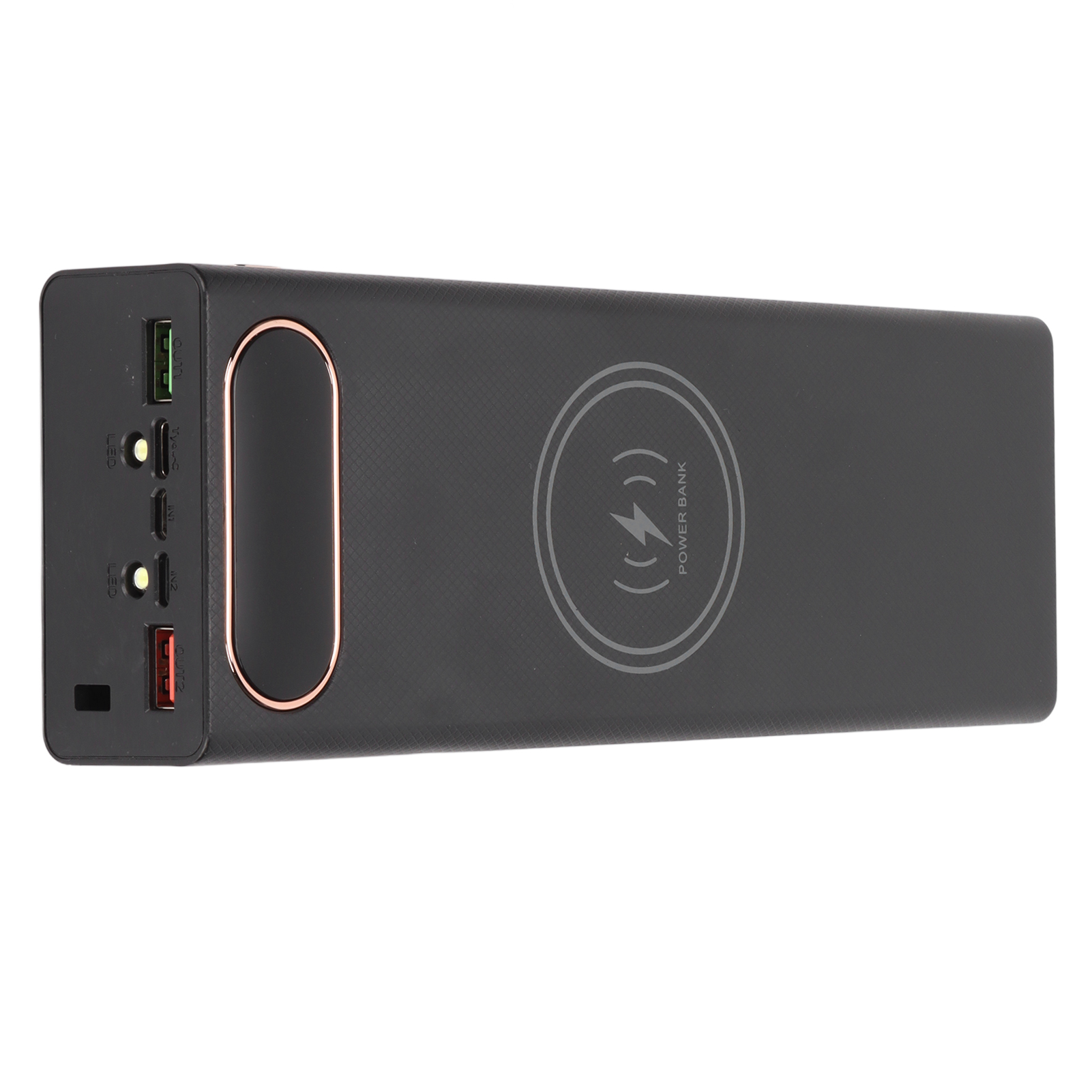L20 Qc 22,5w + 15w Kabelloses Ladegehäuse Für 20 18650-akkus, Diy-powerbank (schwarz)