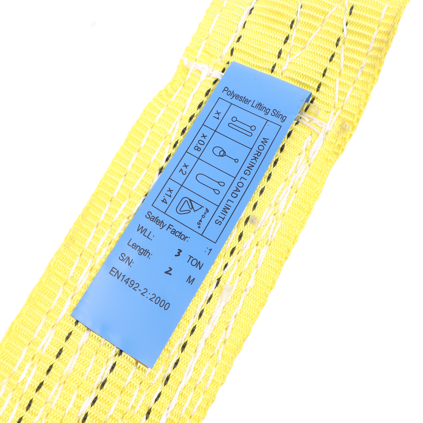 3t Flachhebeseil Mit Doppelschlaufe, Polyester-hebeschlinge Für Industriekrane, 2 Meter