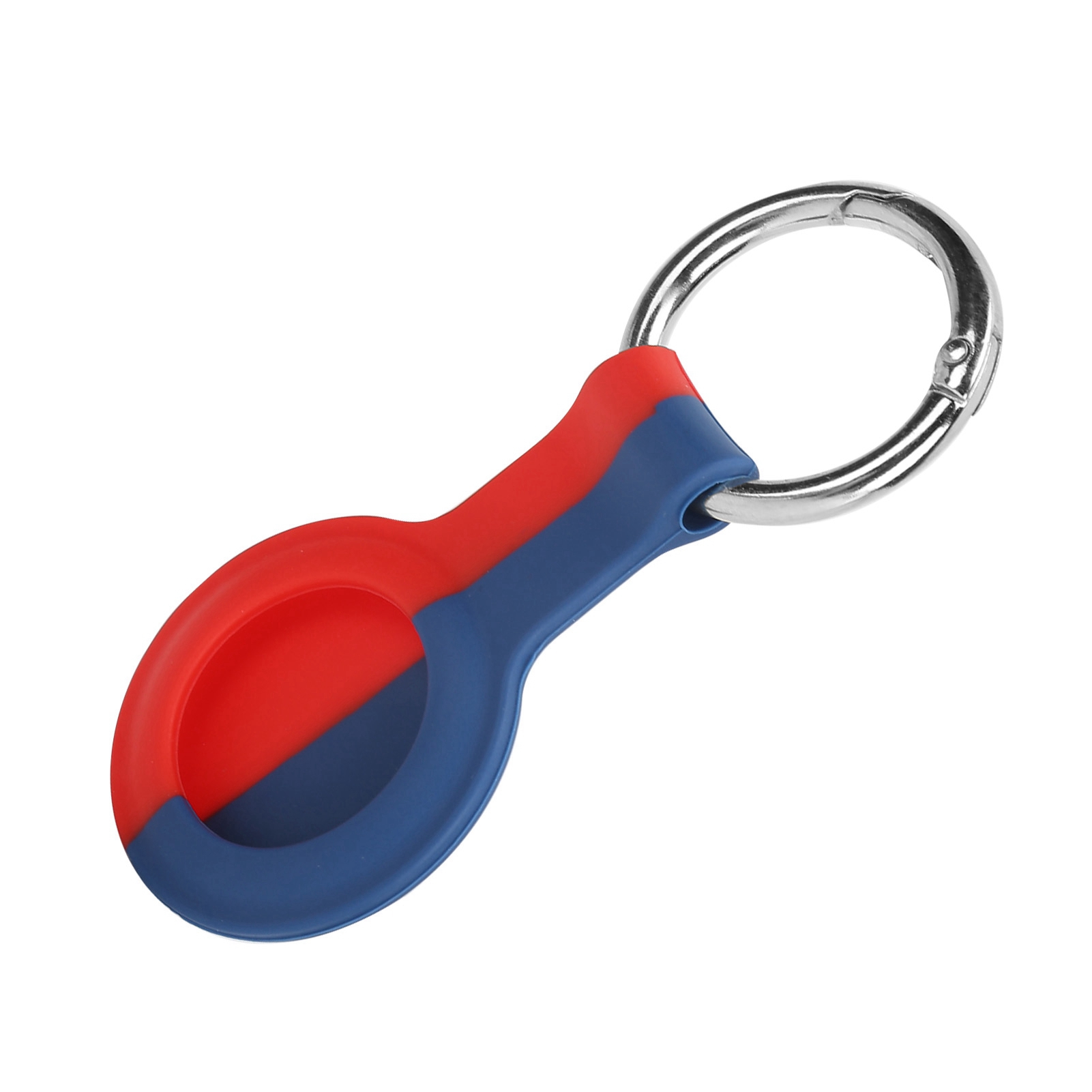 Zweifarbige Silikon-schutzhülle Mit Metallschnalle, Kompatibel Mit Ios-geräten (roter Und Blauer Locator).