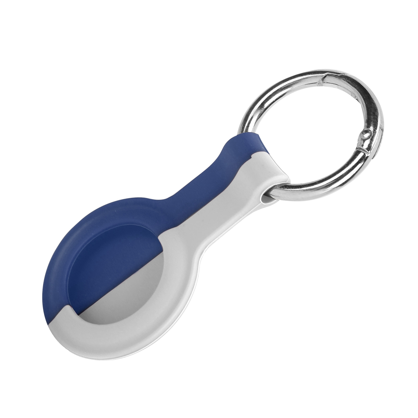 Zweifarbige Silikon-schutzhülle Mit Metallschnalle, Kompatibel Mit Iphone Locator (blau Und Weiß) Für Ios.