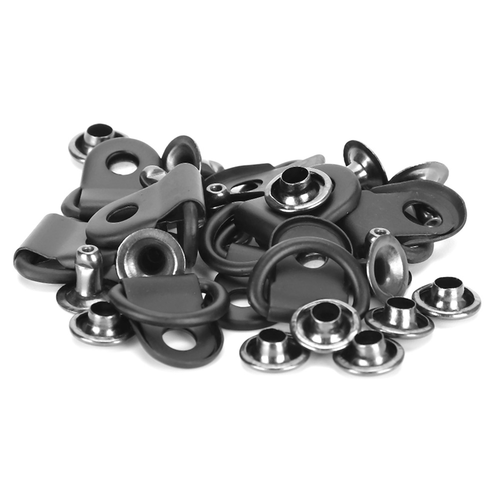 Packung Mit 100 Messing-schnürhaken, Ösen Und Schlaufen Für Lederschuhe, Diy-nietwerkzeug, Matt Schwarz, 9 X 14 Mm