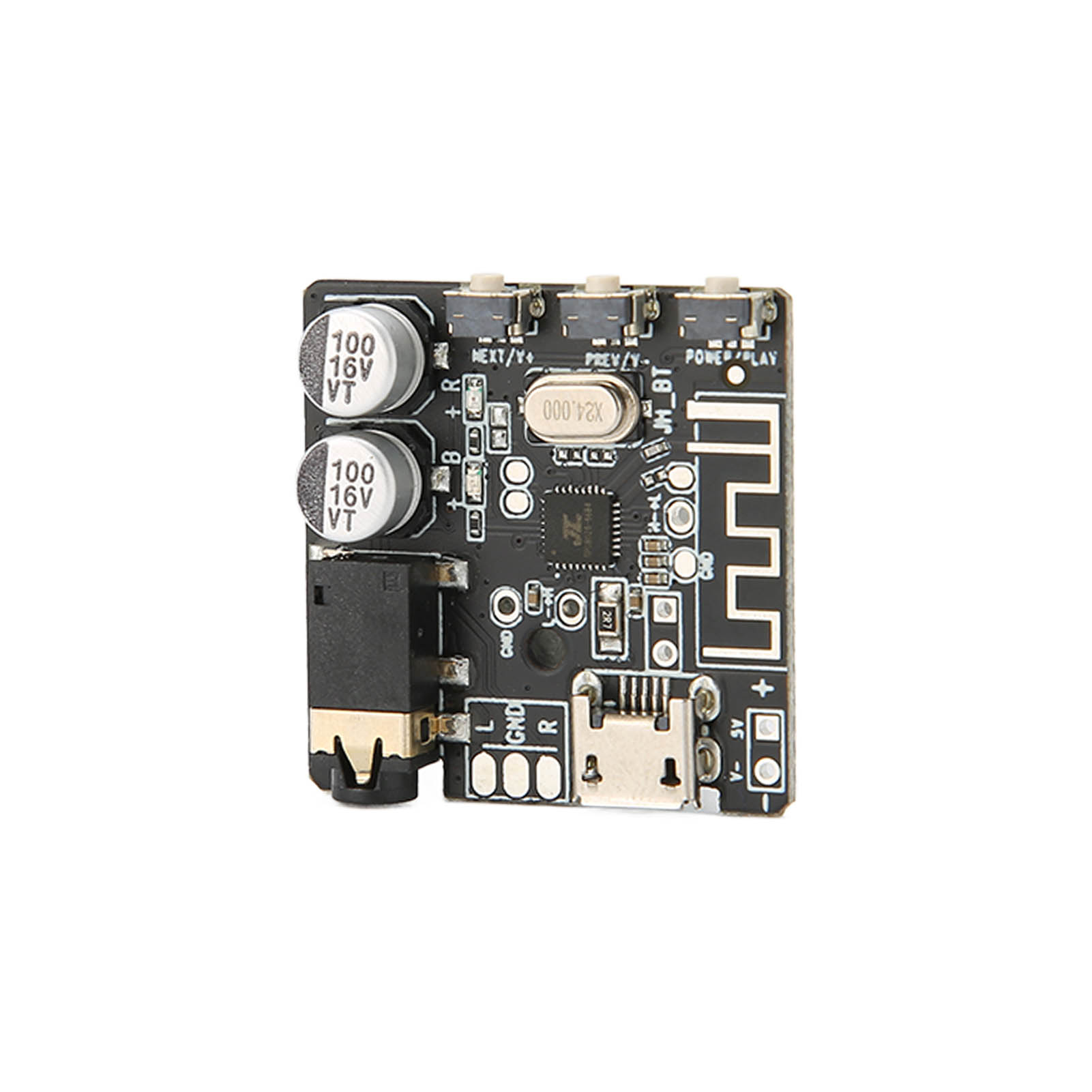 Bluetooth 5.0 Audio-empfängerplatine, Drahtloses Stereo-musikverstärkermodul Für Mp3-player, Schwarz