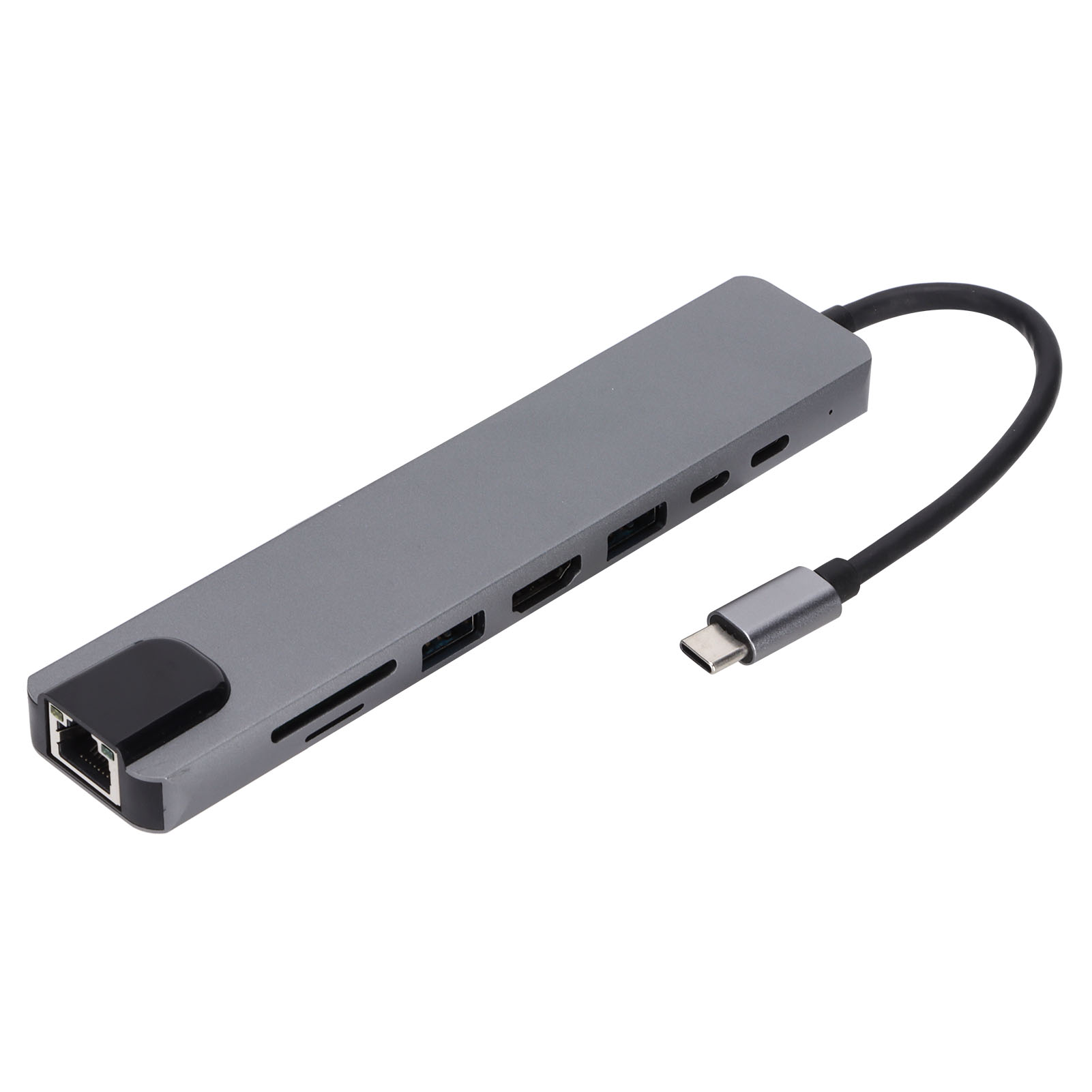 8-in-1 Usb 3.0 Hub, Robust Und Langlebig, 100w Schnellladung, Stabiler 5gbps Durchsatz, Tragbarer Usb-splitter.