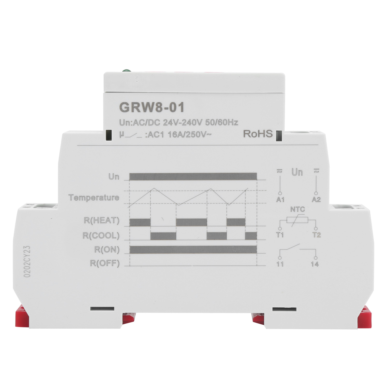 Temperaturregelrelais Mit Led-anzeige Für Hohe/niedrige Temperaturen – Überwachung Mit Grw8-01-sonde