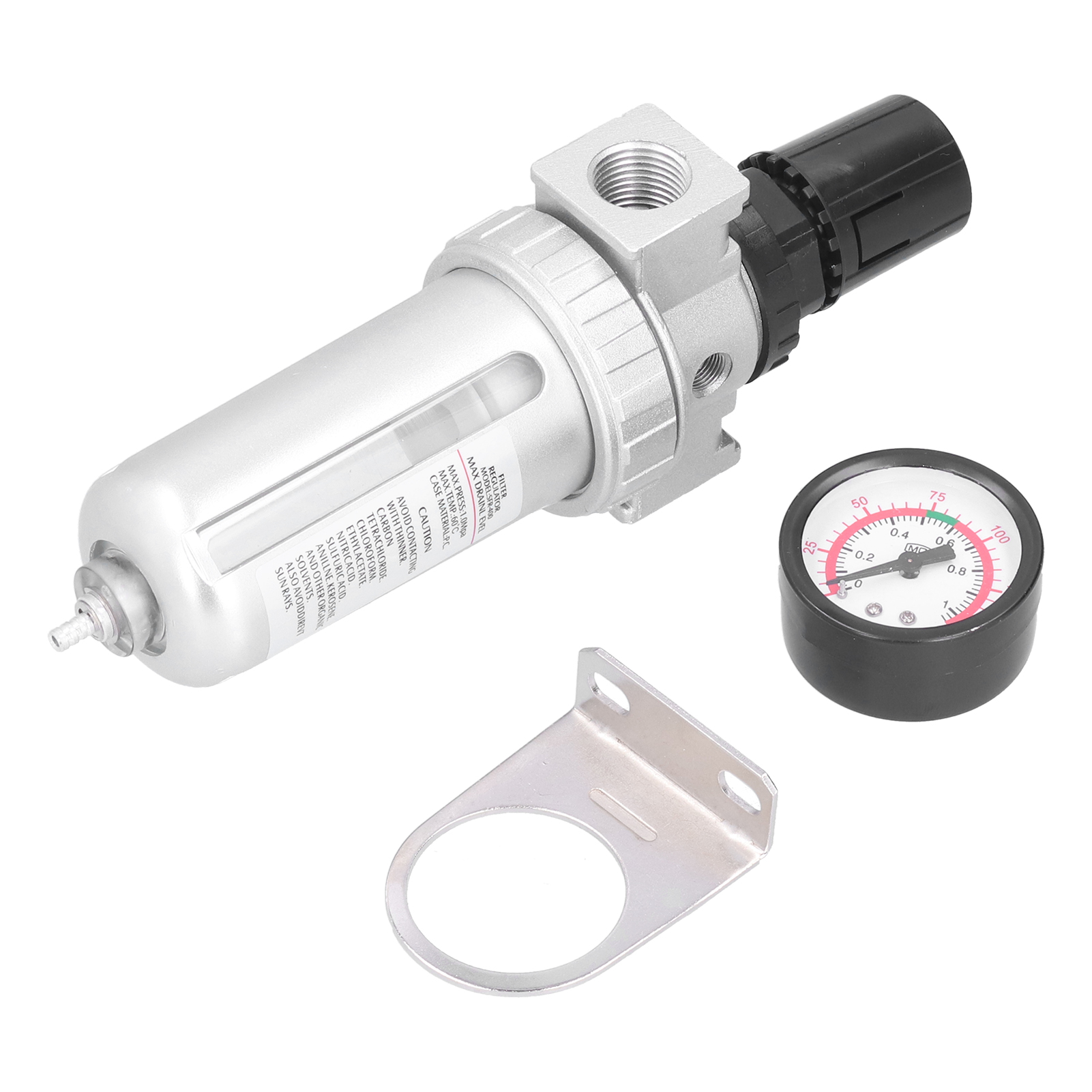 Druckluftfilter Mit Regler, Wasser-/ölabscheider Und Manometer Für Druckluftleitungen
