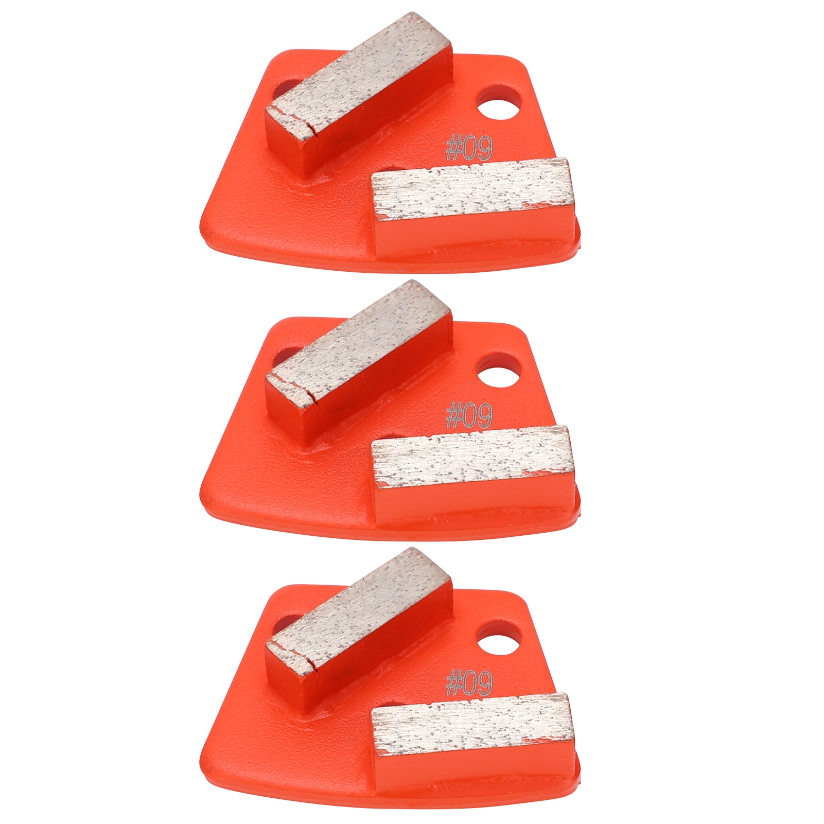 Set Mit 3 Trapezförmigen Diamantschleifscheiben Für Beton, Mit 2 Langen Zähnen, Mandarinfarben, Größe 60