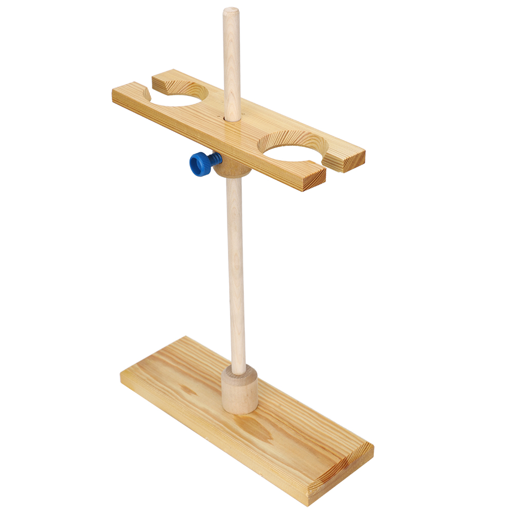 Zweiloch-trichterständer, Laborzubehör, Höhenverstellbar, Trichterhalter Aus Holz