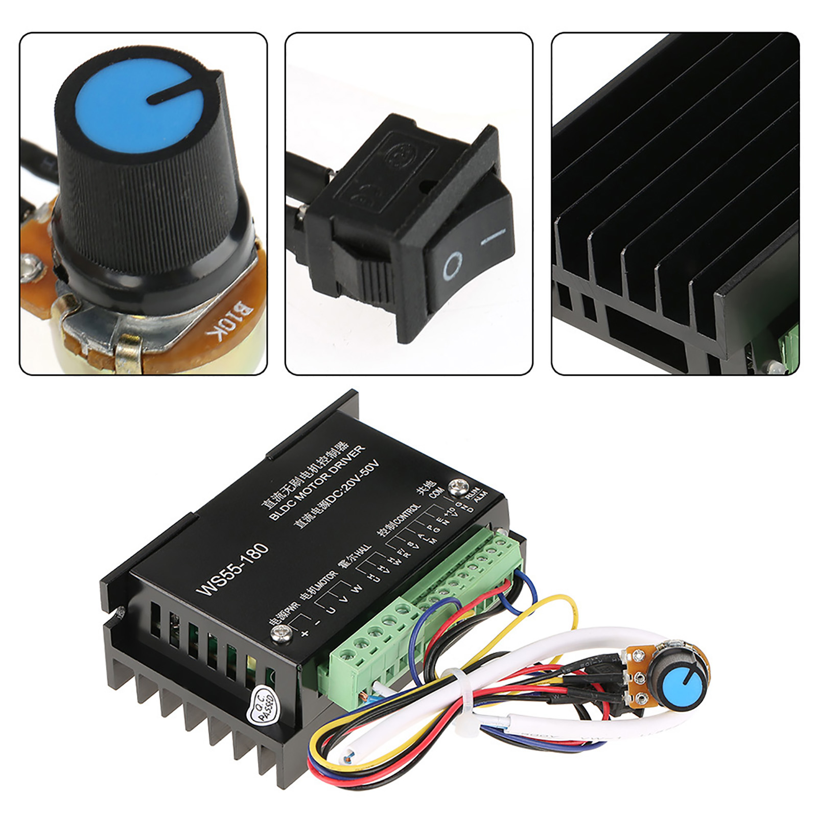 Ws55-180 Dc 20v-50v Cnc Bürstenloser Spindel-bldc-motor-controller