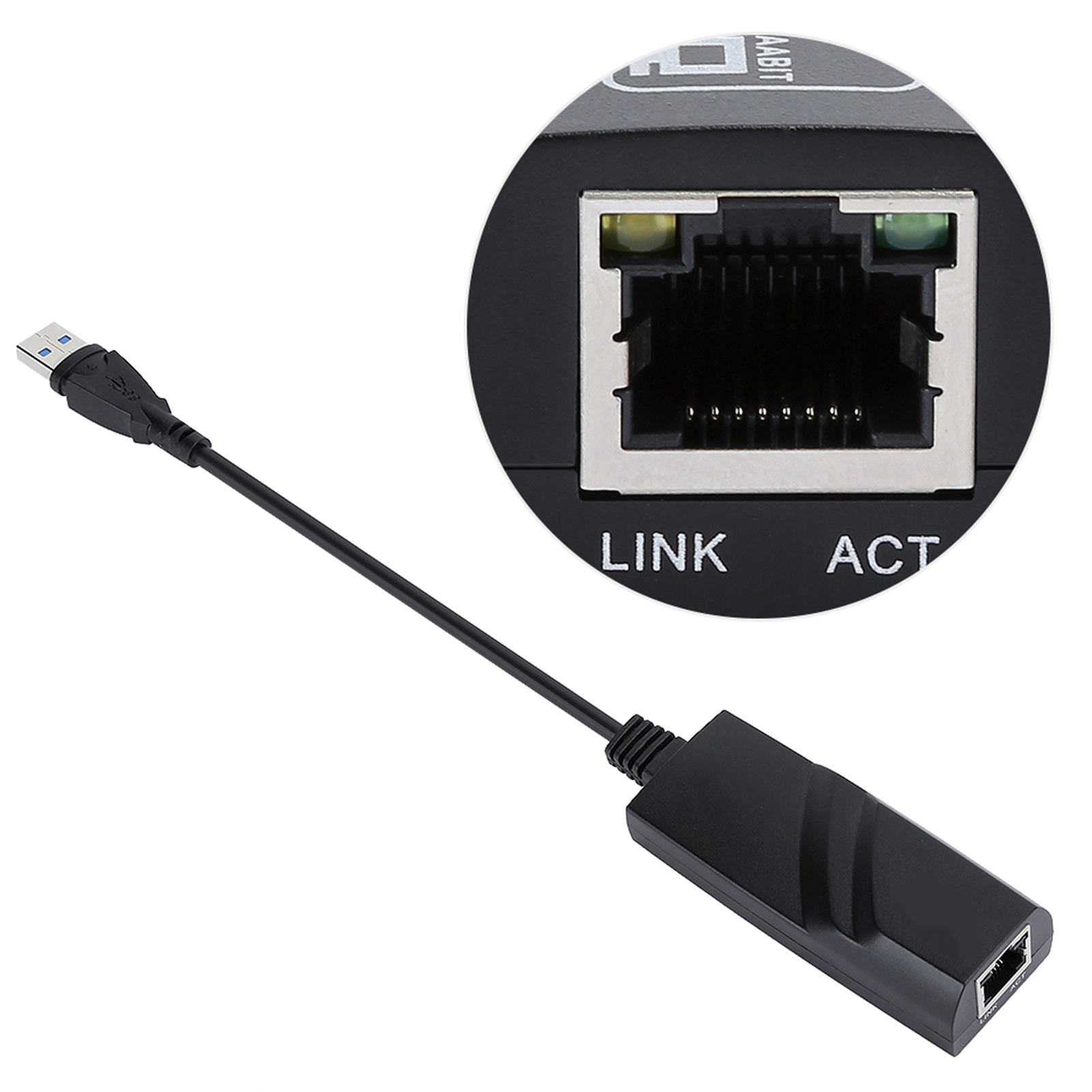 Rj45-ethernet-netzwerkadapter Für Pc, Usb-3.0-anschluss, Hohe Übertragungsgeschwindigkeiten Bis Zu 10/100/1000 Mbit/s