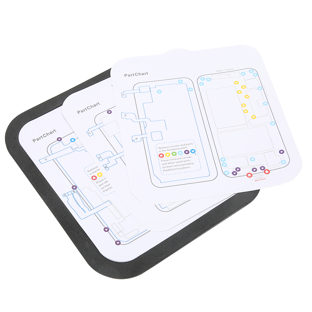 12-in-1 Magnetische Handy-reparaturmatte Mit Schraubenpositionsspeicher Für Ios 6/6s/6p/6sp/7/7p/8/8p/x/xr/xs/xs Max
