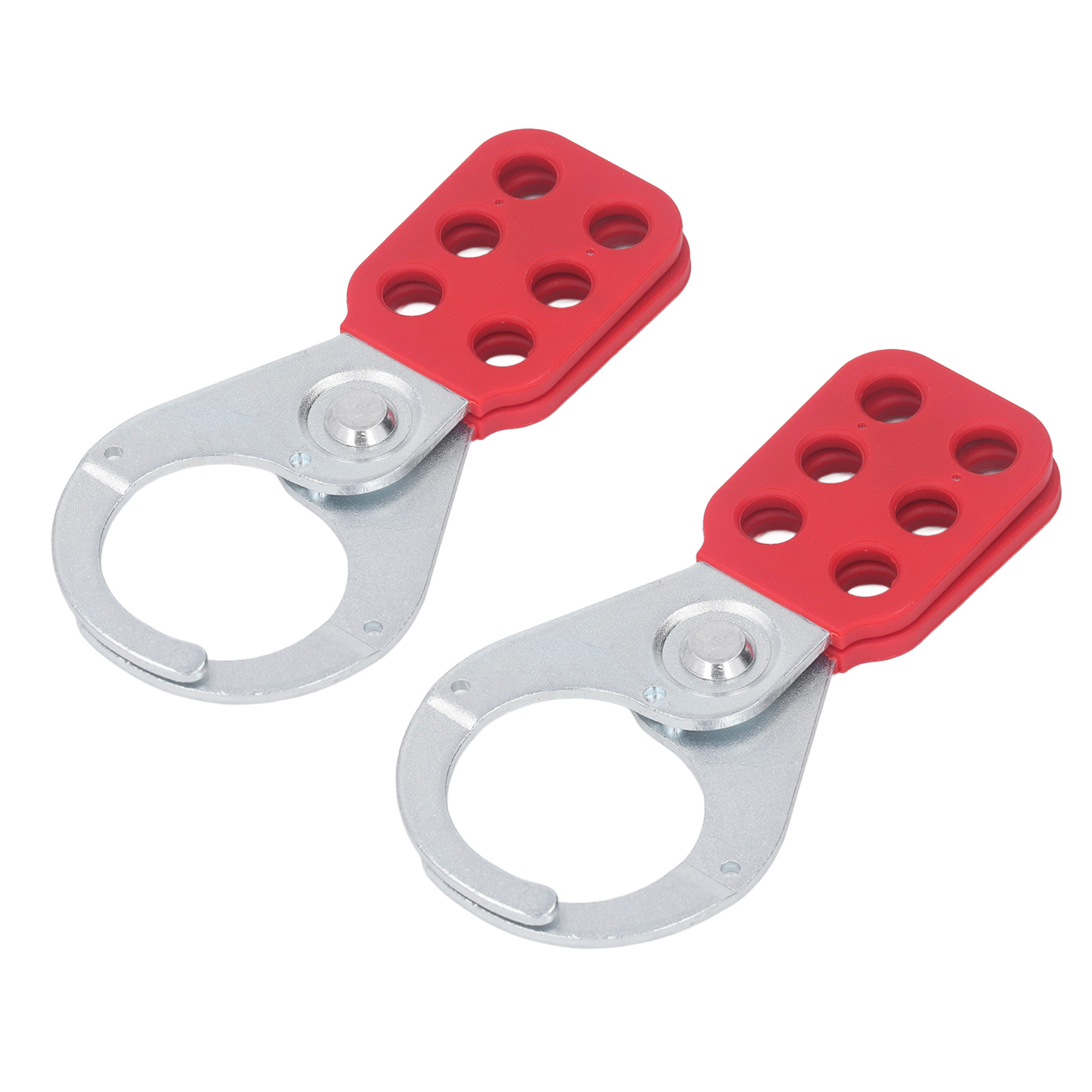 Set Mit 2 Sicherheitsbügeln Für Aussperretiketten, 1,5 Zoll, 6 Löcher, Industriell Verzinkter Stahl