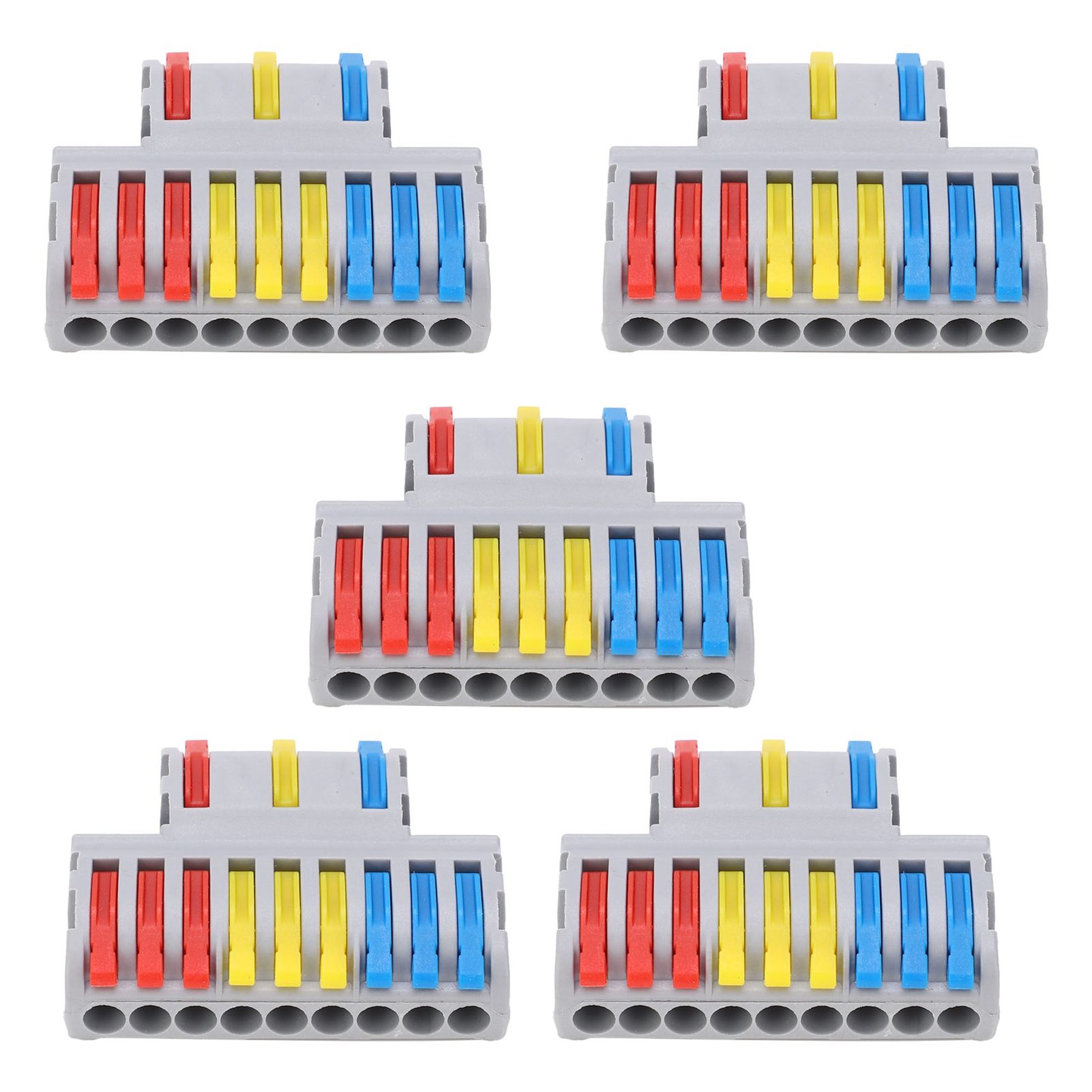 Packung Mit 5 Hebel- Und Mutter-kabelverteilerklemmen, Typ 9 Auf 3, Spl-93 Schnellanschluss-klemmenblock