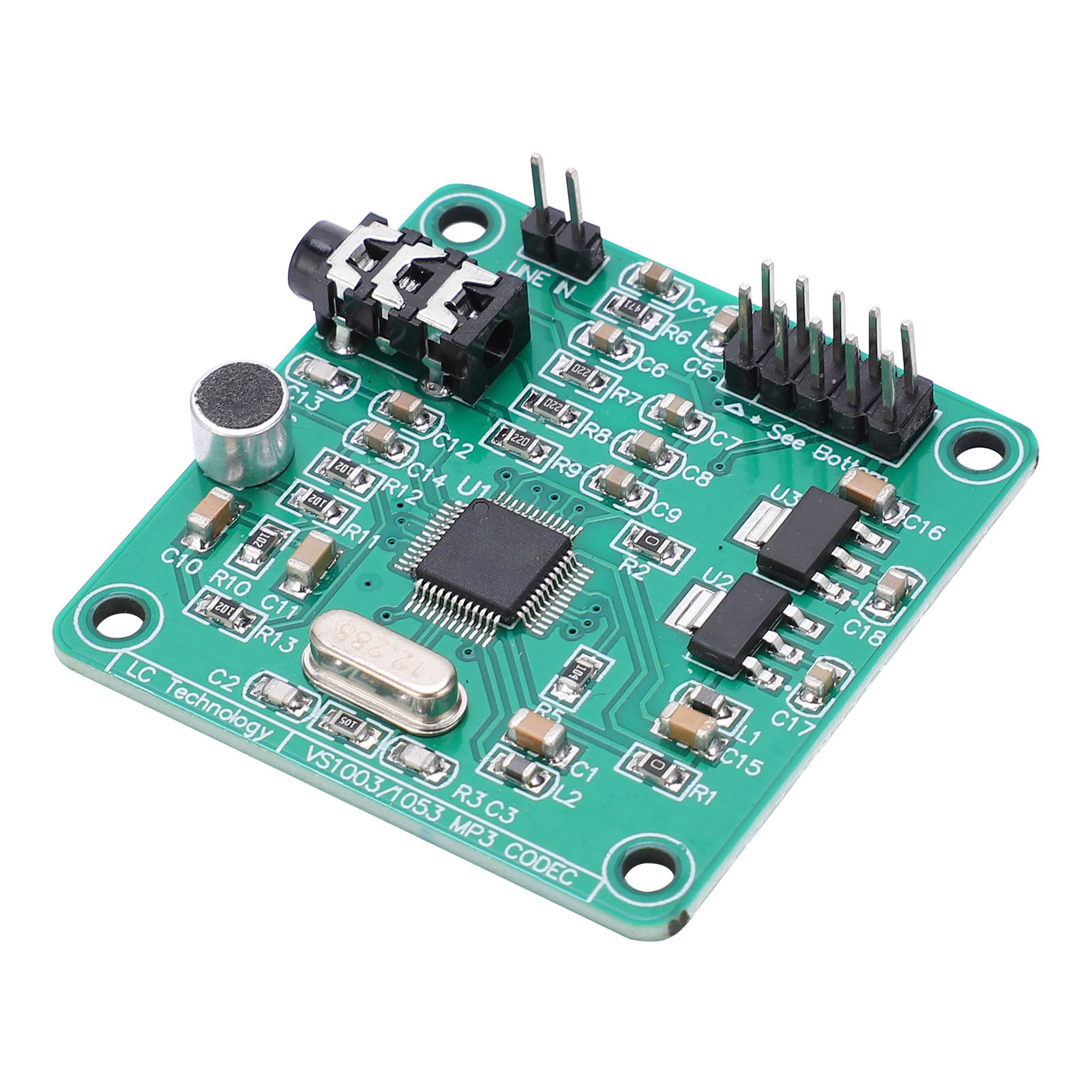 Vs1003 Audiomodul, Sprachdekodierungsplatine Mit Integrierten Mikrofonen Für Mp3, Mp3+v, Wma, Wav, Midi Und Sp-midi
