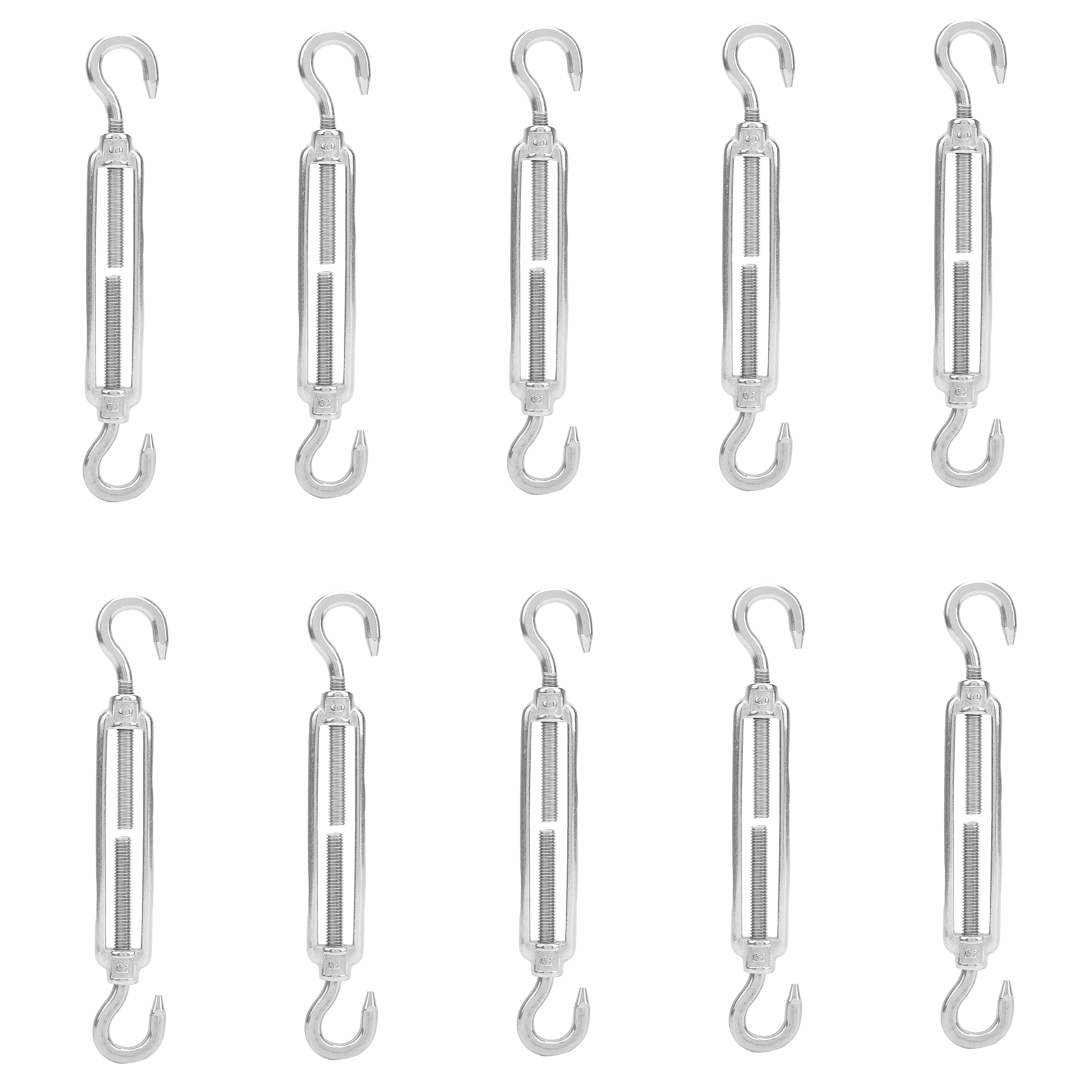 Packung Mit 10 Kabelspannern Aus Edelstahl 304 Mit Haken Und M6-hakenspanner